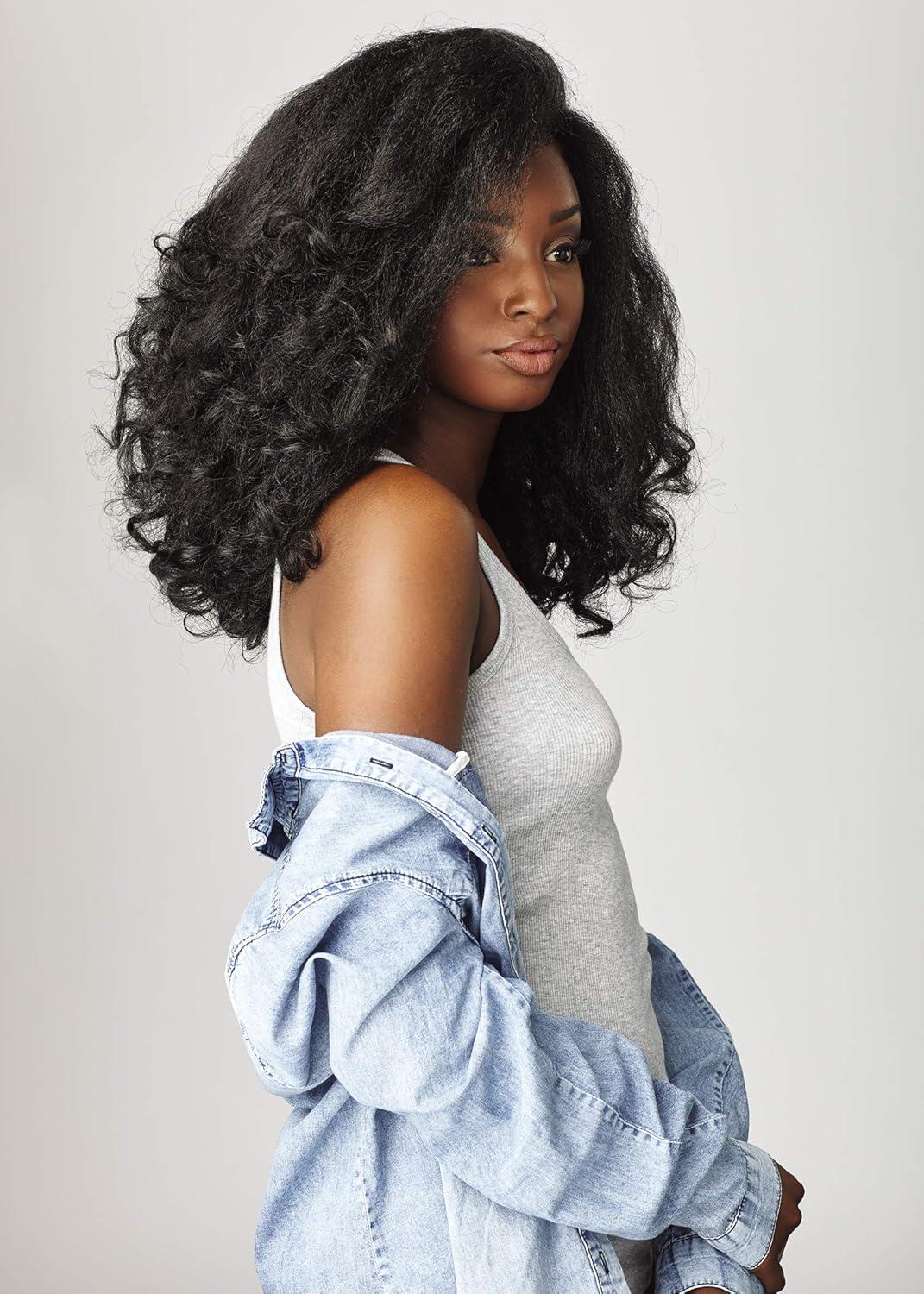 imageSensationnel Curls Kinksandco Half Wig Rain Maker Instant Weave Drawstring Cap for Natural 3C to 4C Hair Textures 1B OFFBLACKF1B30