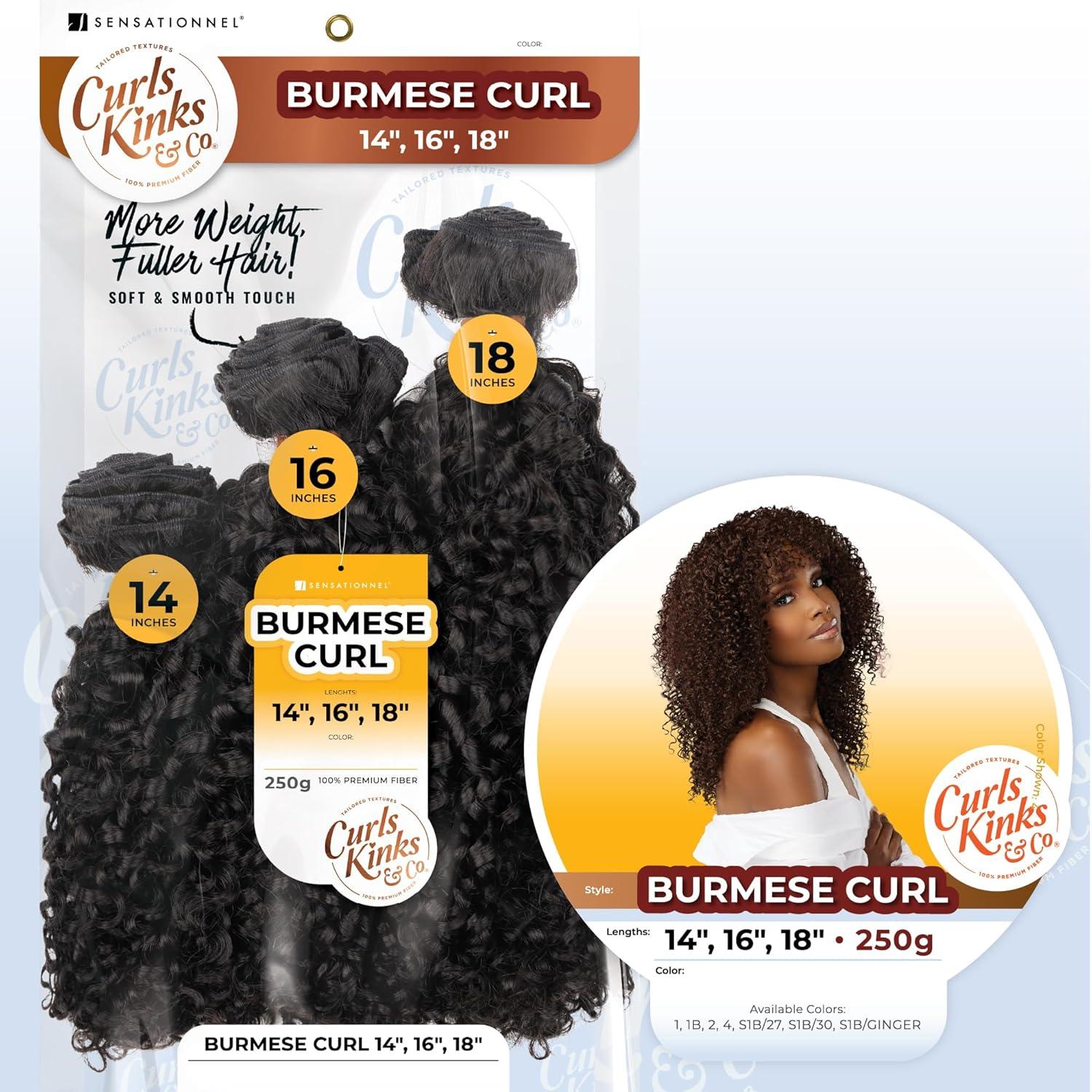 imageSensationnel Curls kinksandco synthetic bundles burmese curl multibundle quick weave hair for natural 3c to 4c hair textures 14 16 18 inch 1 JETBLACKS1B30
