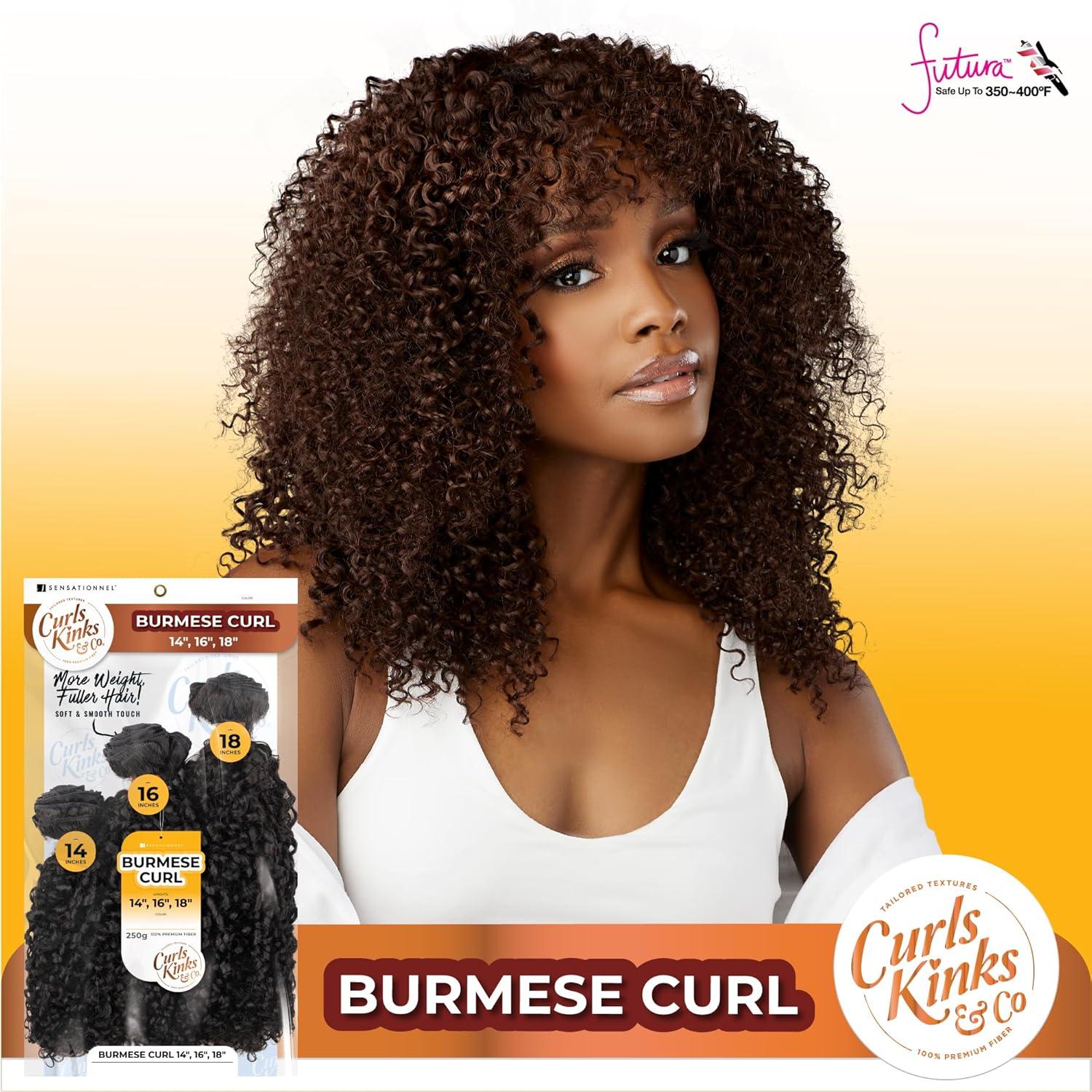 imageSensationnel Curls kinksandco synthetic bundles burmese curl multibundle quick weave hair for natural 3c to 4c hair textures 14 16 18 inch 1 JETBLACKS1B30