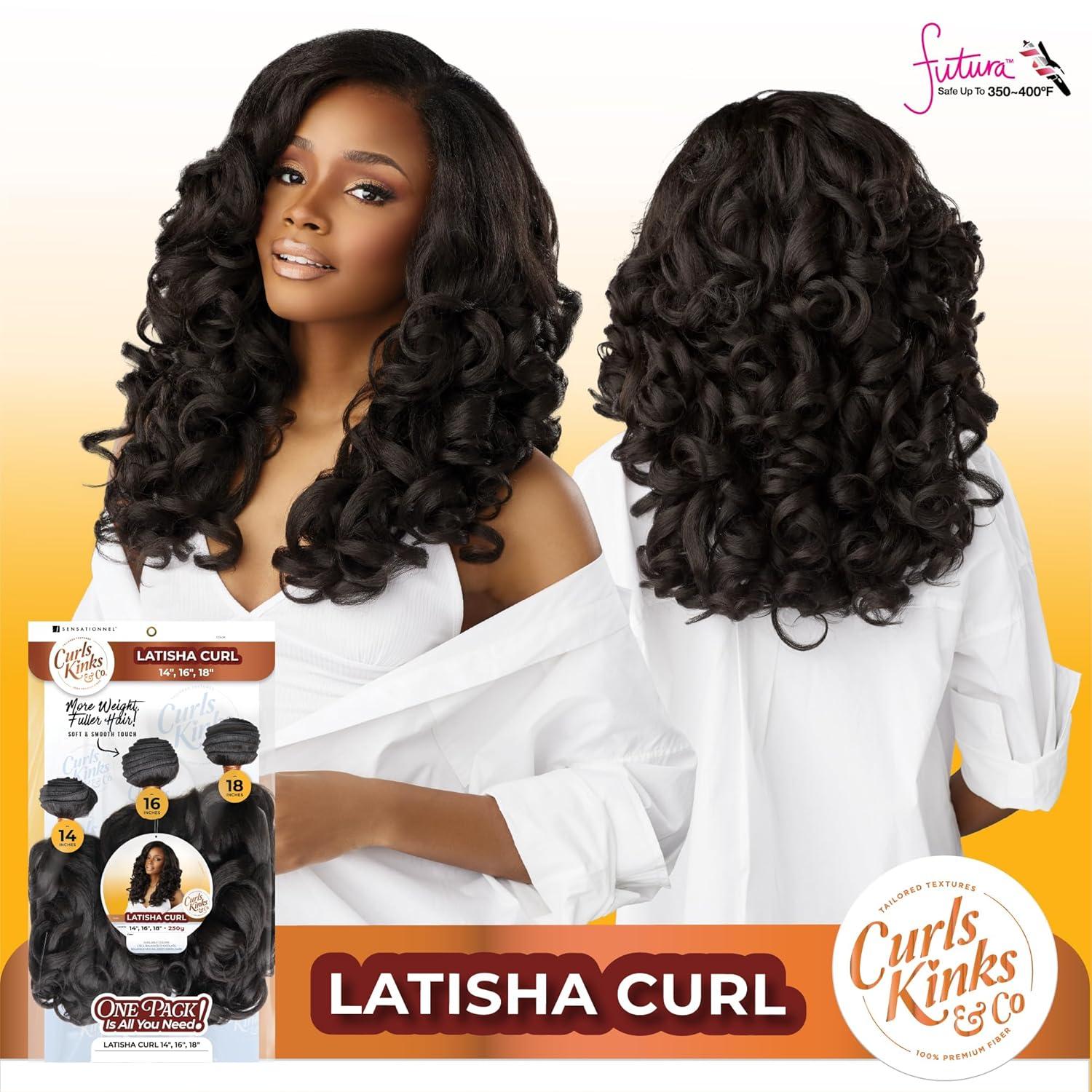 imageSensationnel Curls kinksandco synthetic bundles latisha curl quick weave hair or pony styles for natural 3c to 4c hair textures 14 16 18 inch 1 JETBLACKBALAYAGEMOCHA