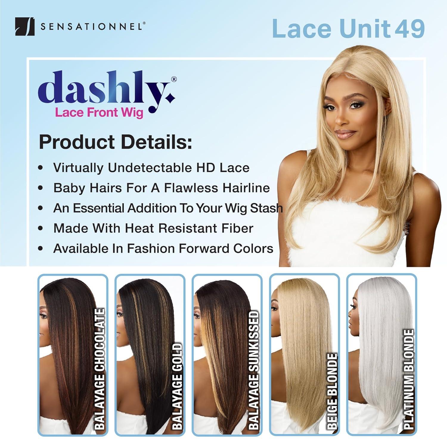 imageSensationnel Dashly Lace Front Wig Unit 49 Pre Teased Pouf Style Laceparting Ear to Ear Synthetic 1 JETBLACKBEIGEBLONDE