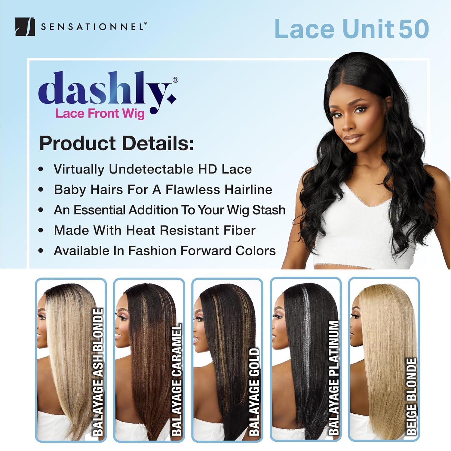 imageSensationnel Dashly Lace Front Wig Unit 50 Pre Teased Pouf Style Laceparting Ear to Ear Synthetic 1 JETBLACK1 JETBLACK
