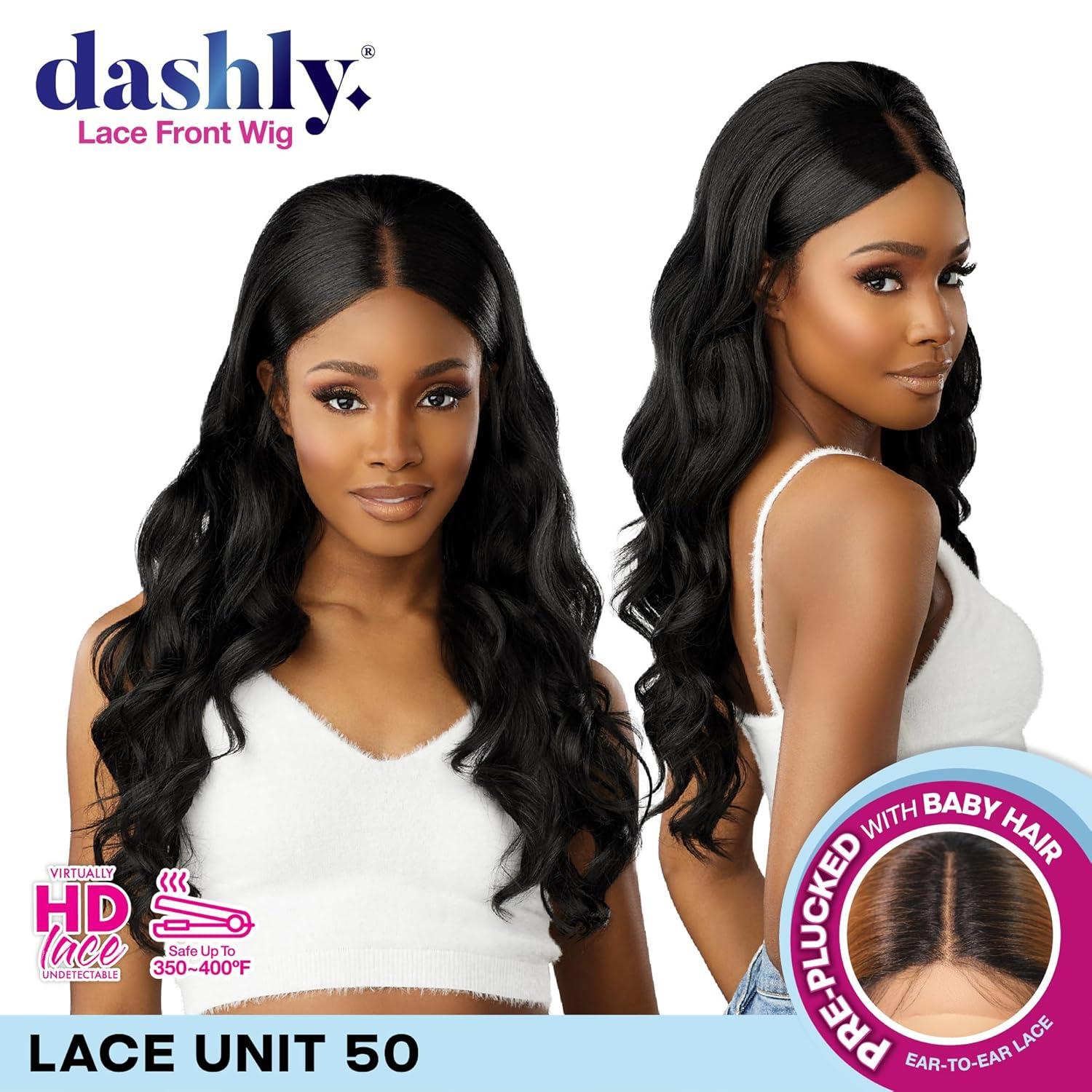 imageSensationnel Dashly Lace Front Wig Unit 50 Pre Teased Pouf Style Laceparting Ear to Ear Synthetic 1 JETBLACK2 DARKBROWN