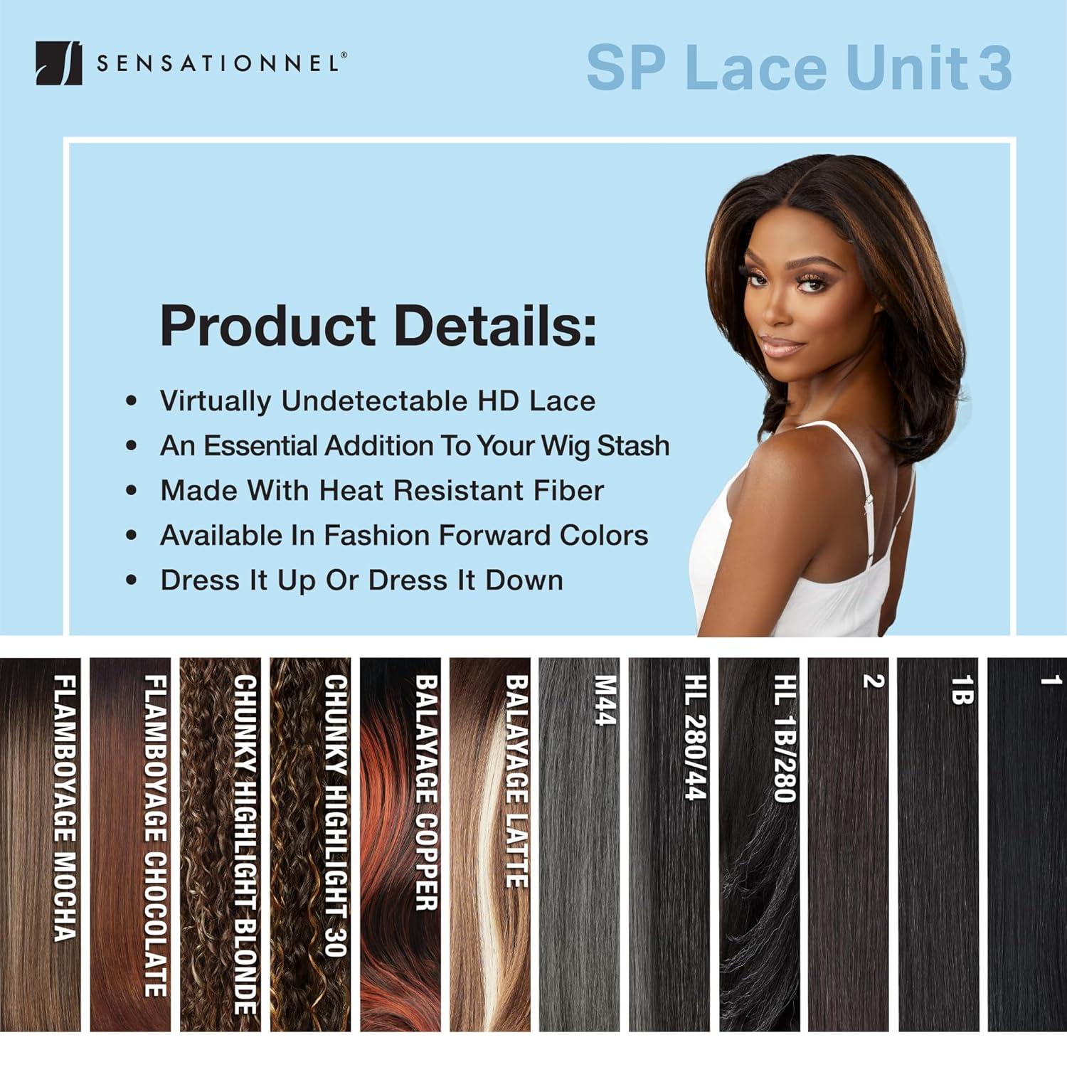 imageSensationnel Dashly Lace Saltandpepper Wig Sp Unit 3 Hand Tied Laceparting Ear to Ear Synthetic 1 JETBLACK1B OFFBLACK