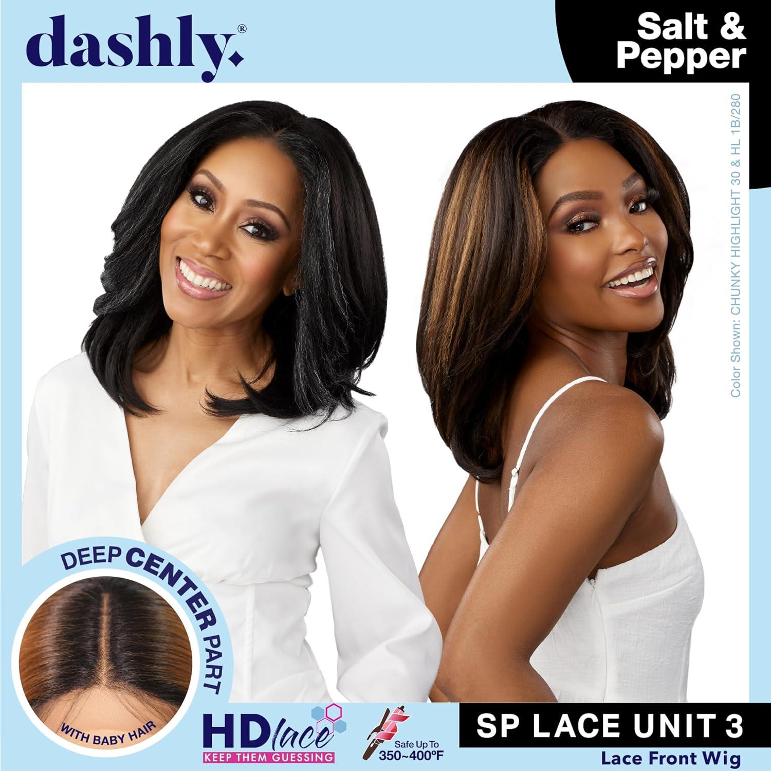 imageSensationnel Dashly Lace Saltandpepper Wig Sp Unit 3 Hand Tied Laceparting Ear to Ear Synthetic 1 JETBLACK1B OFFBLACK