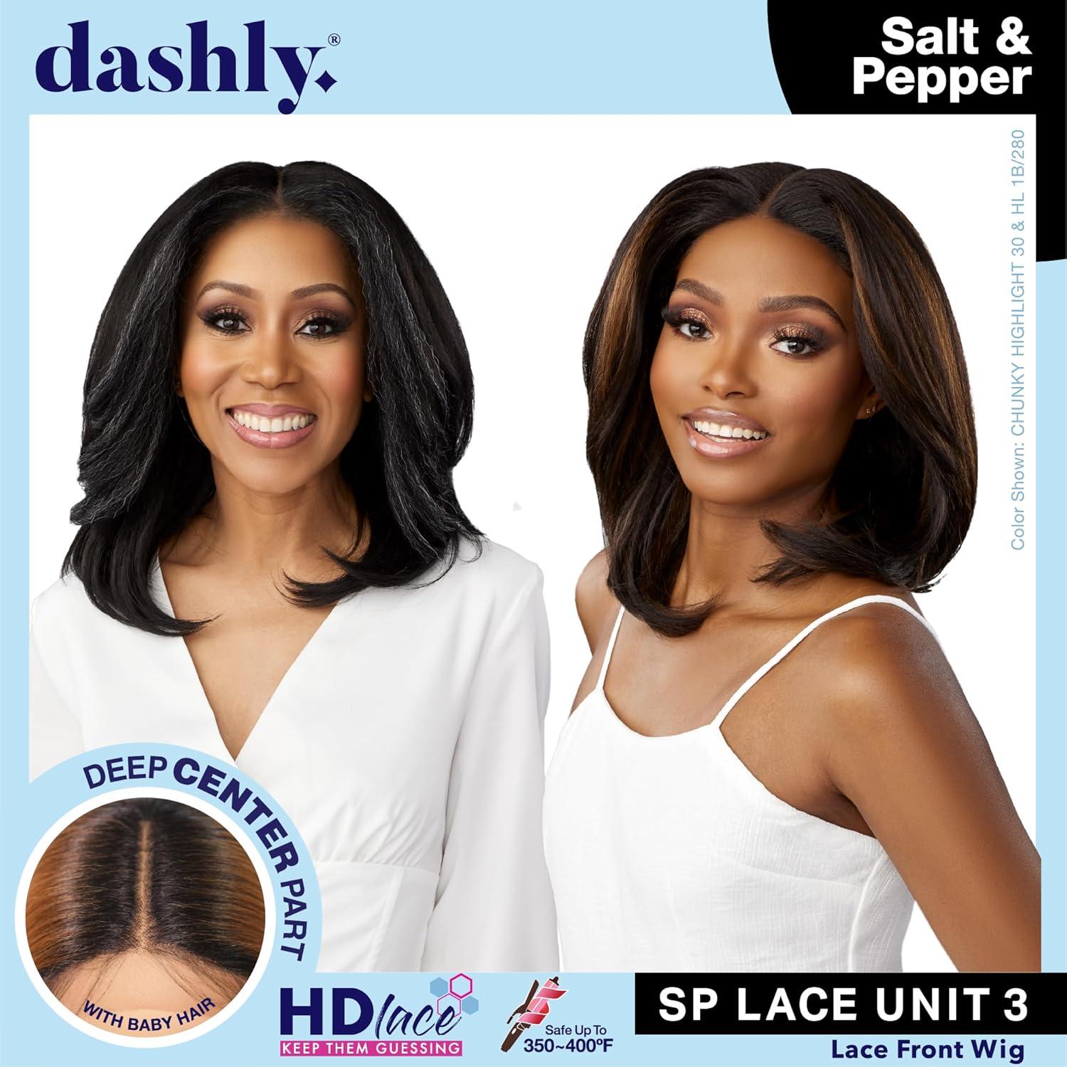 imageSensationnel Dashly Lace Saltandpepper Wig Sp Unit 3 Hand Tied Laceparting Ear to Ear Synthetic 1 JETBLACKHL28044