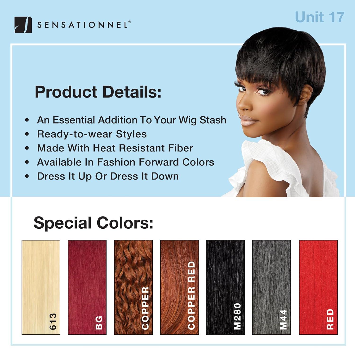 imageSensationnel Dashly Wig Unit 17 Non Lace Cap Ready to Wear Ear to Ear Lacepart Synthetic REDRED