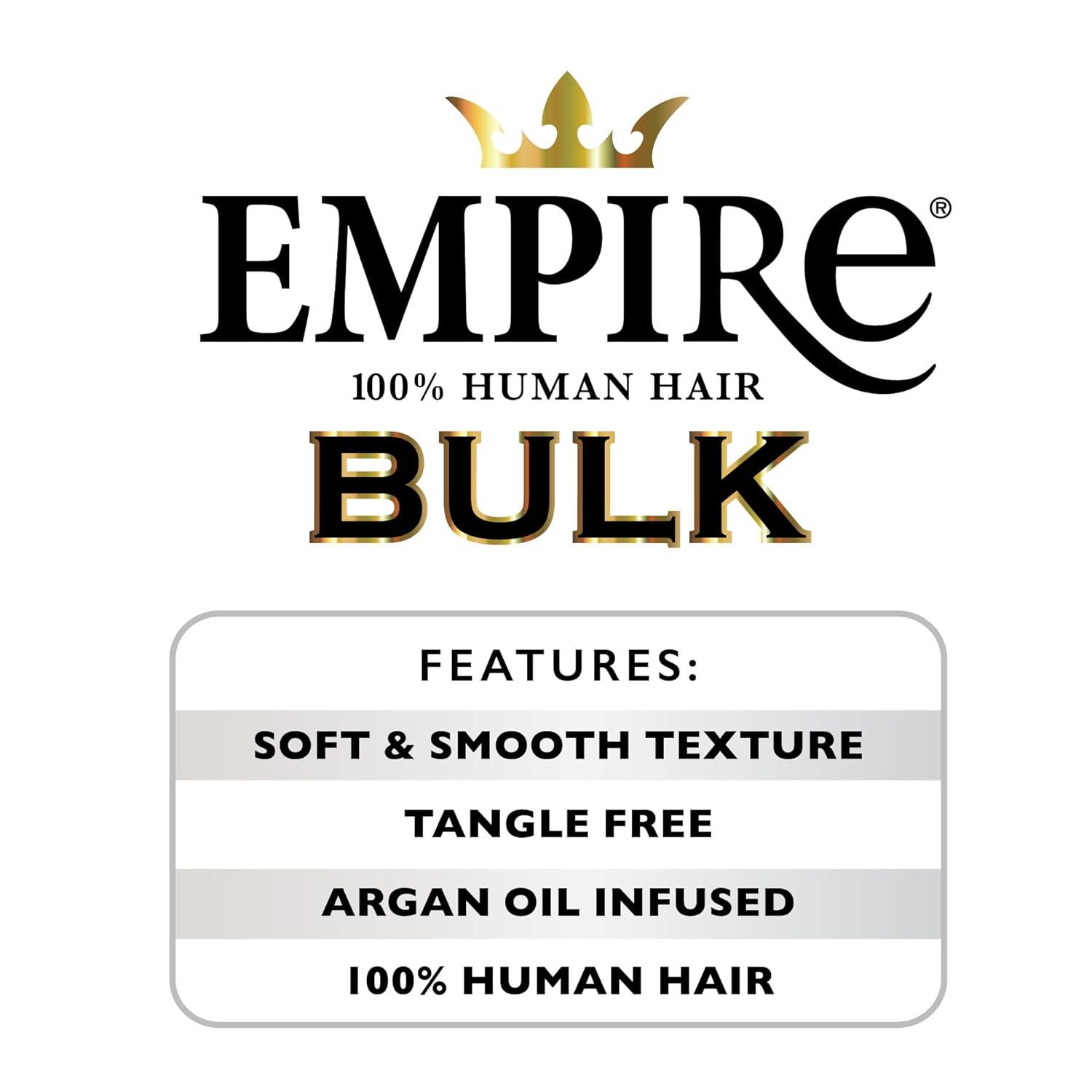 imageSensationnel Empire Bulk Braiding Deep Body Human Hair Braids for Knotless Boho Box or Curly Loosewave Styles 1 pack 14 inch 30 LIGHTAUBURN1 JETBLACK