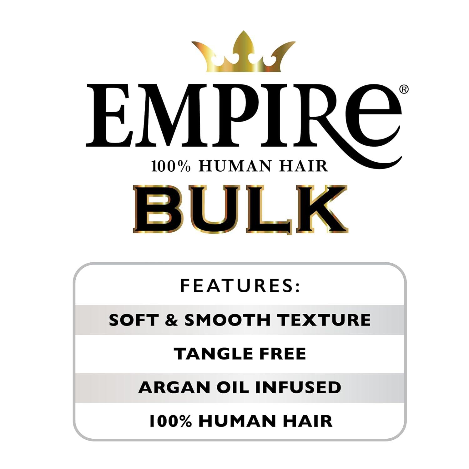 imageSensationnel Empire Bulk Braiding Deep Body Human Hair Braids for Knotless Boho Box or Curly Loosewave Styles 1 pack 14 inch 30 LIGHTAUBURN1B OFFBLACK