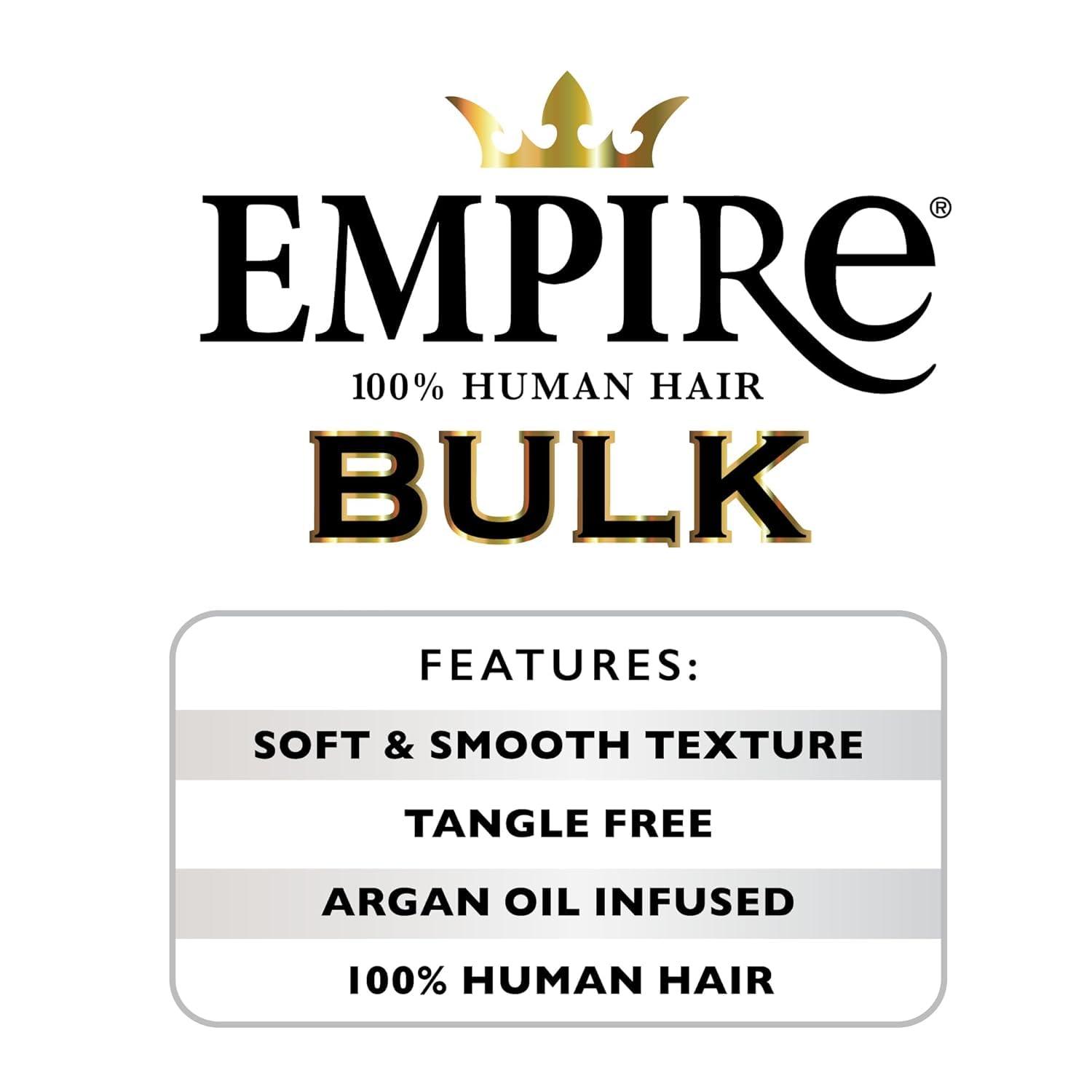 imageSensationnel Empire Bulk Braiding Deep Body Human Hair Braids for Knotless Boho Box or Curly Loosewave Styles 1 pack 14 inch 30 LIGHTAUBURNS1B27