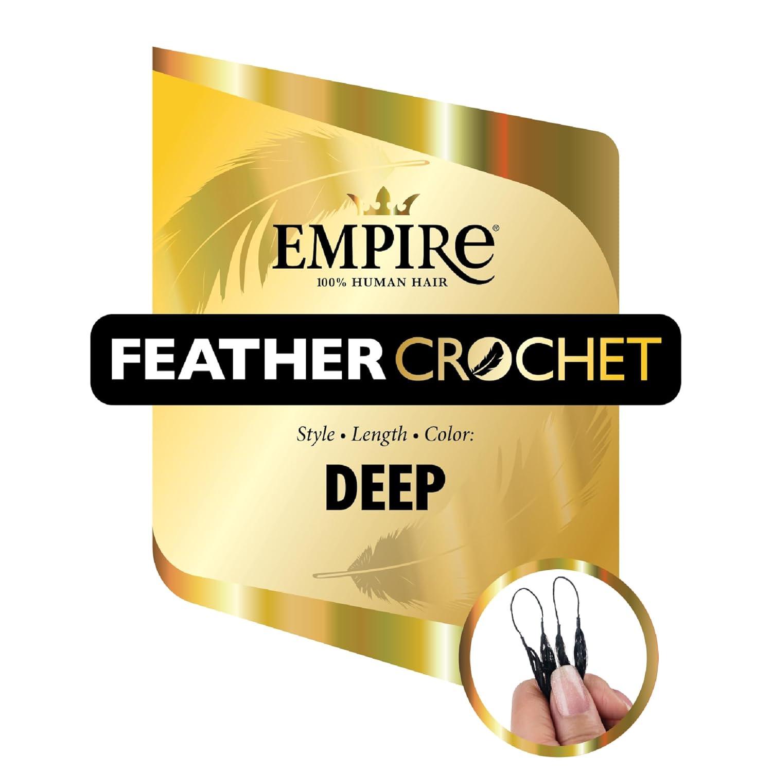 imageSensationnel Empire Feather Crochet Braiding Hair Deep Human Hair for Boho Braids amp Miracle Knots PreSeparated Strands 14 inch 1 JETBLACK1B OFFBLACK