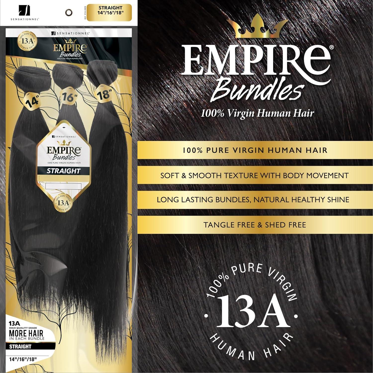 imageSensationnel Empire bundles multi straight 10a tangle shed free human hair for weaving and sew in styles 10 12 14 inch 613 BLONDENATURALBLACK