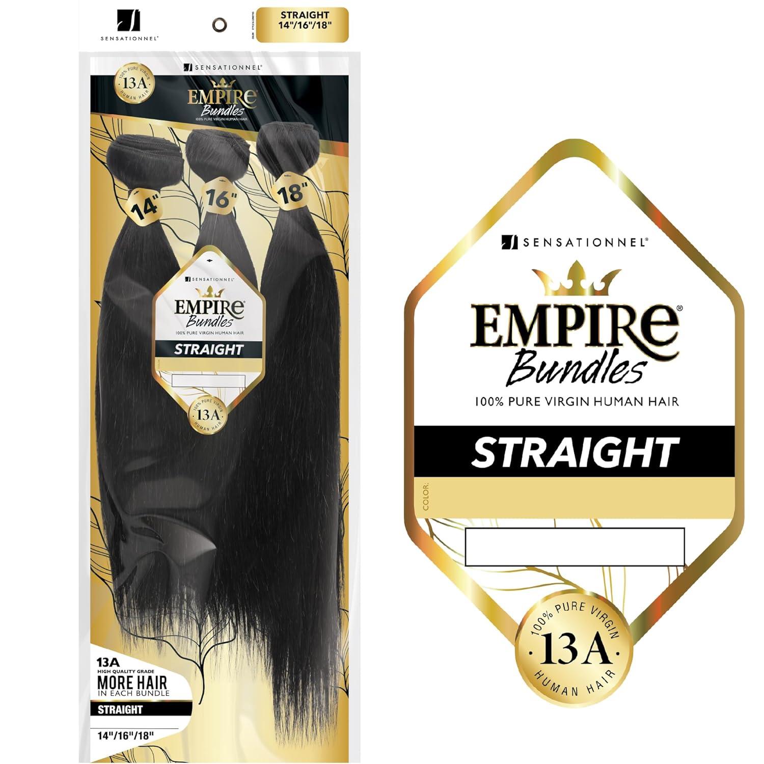 imageSensationnel Empire bundles multi straight 10a tangle shed free human hair for weaving and sew in styles 10 12 14 inch 613 BLONDENATURALBLACK