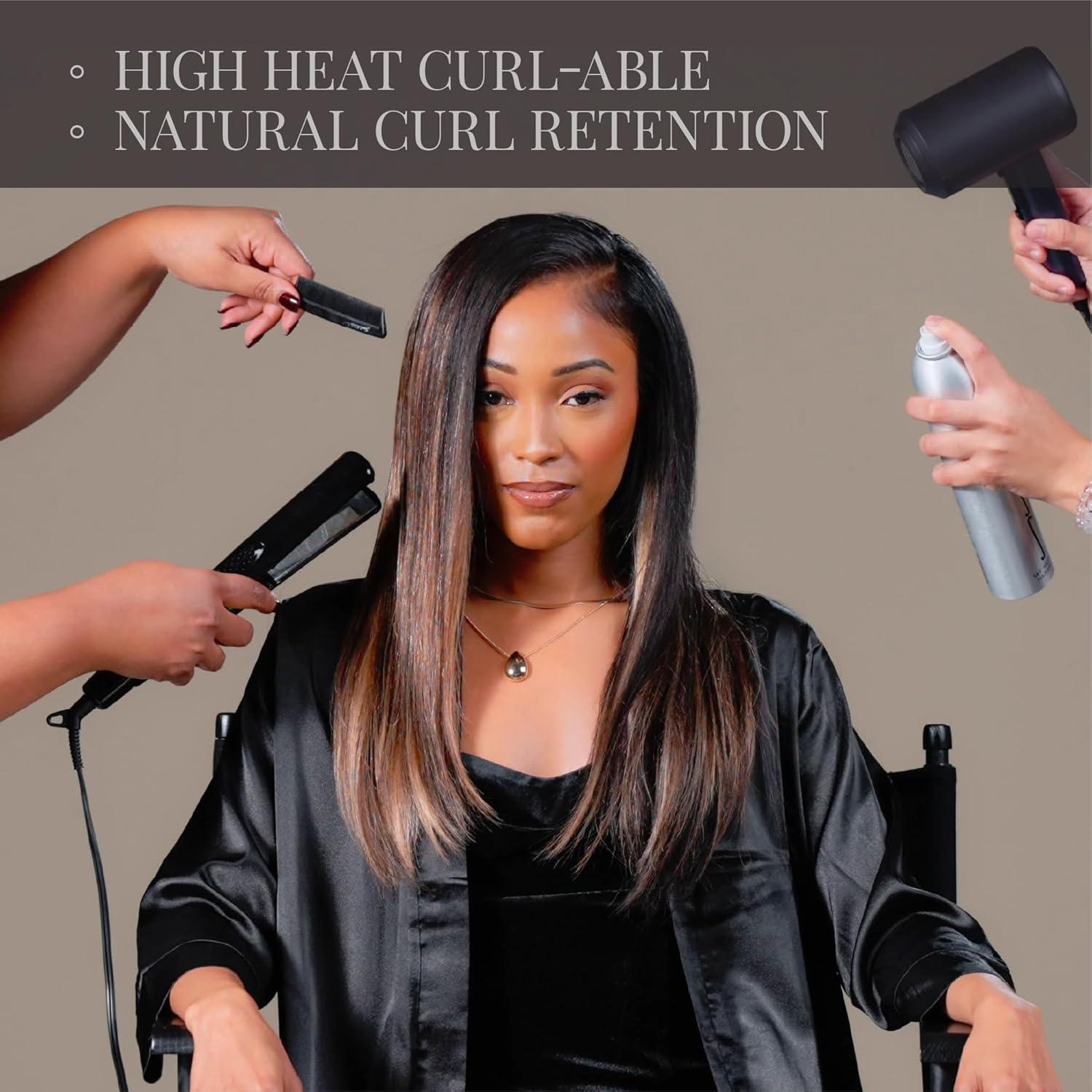 imageSensationnel Empire yaki human hair Tangle Free Weaving for Quick Weave and Sew in Styles for Faux Highlights and Fauxmiddlepart Leave Out 1 Pack 18 inch 1B OFFBLACK99J
