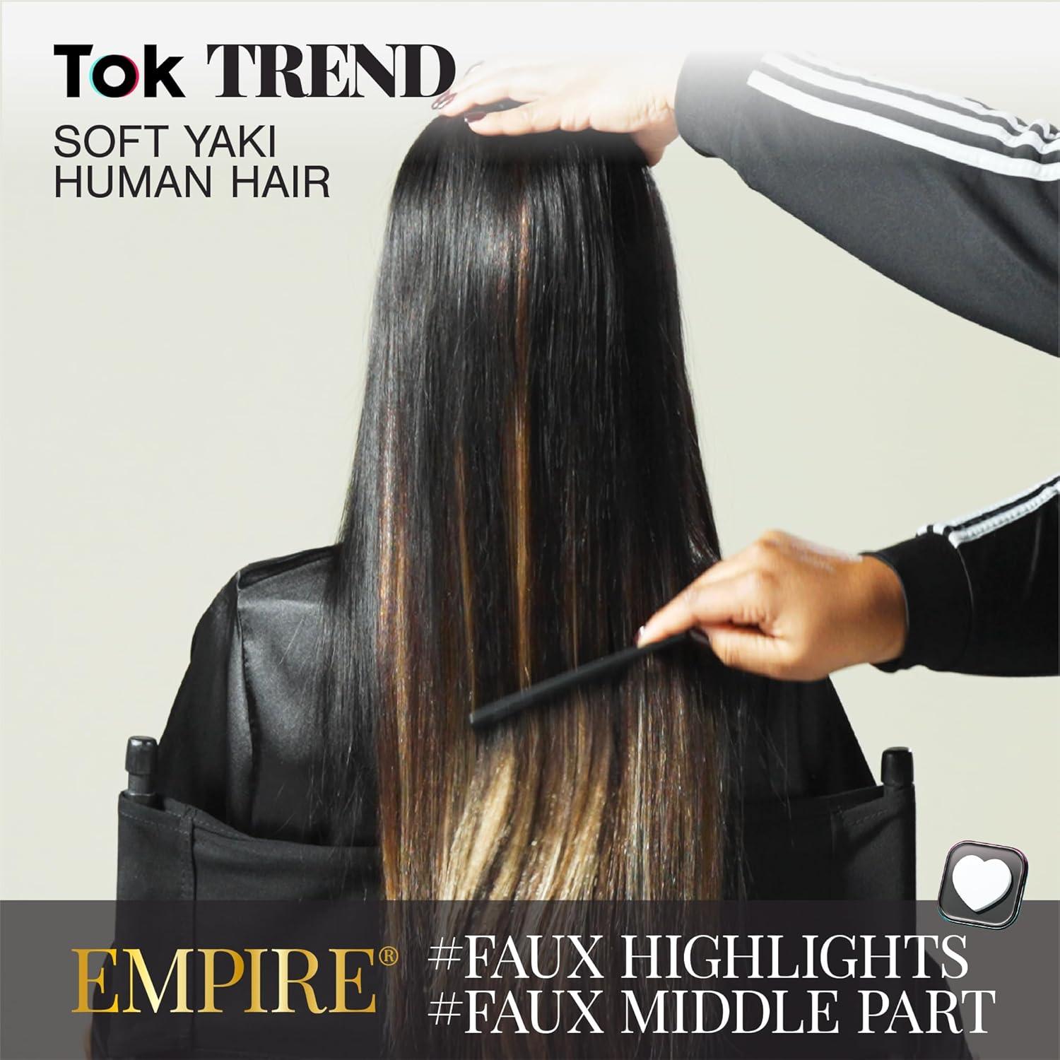 imageSensationnel Empire yaki human hair Tangle Free Weaving for Quick Weave and Sew in Styles for Faux Highlights and Fauxmiddlepart Leave Out 1 Pack 18 inch 1B OFFBLACKT227613