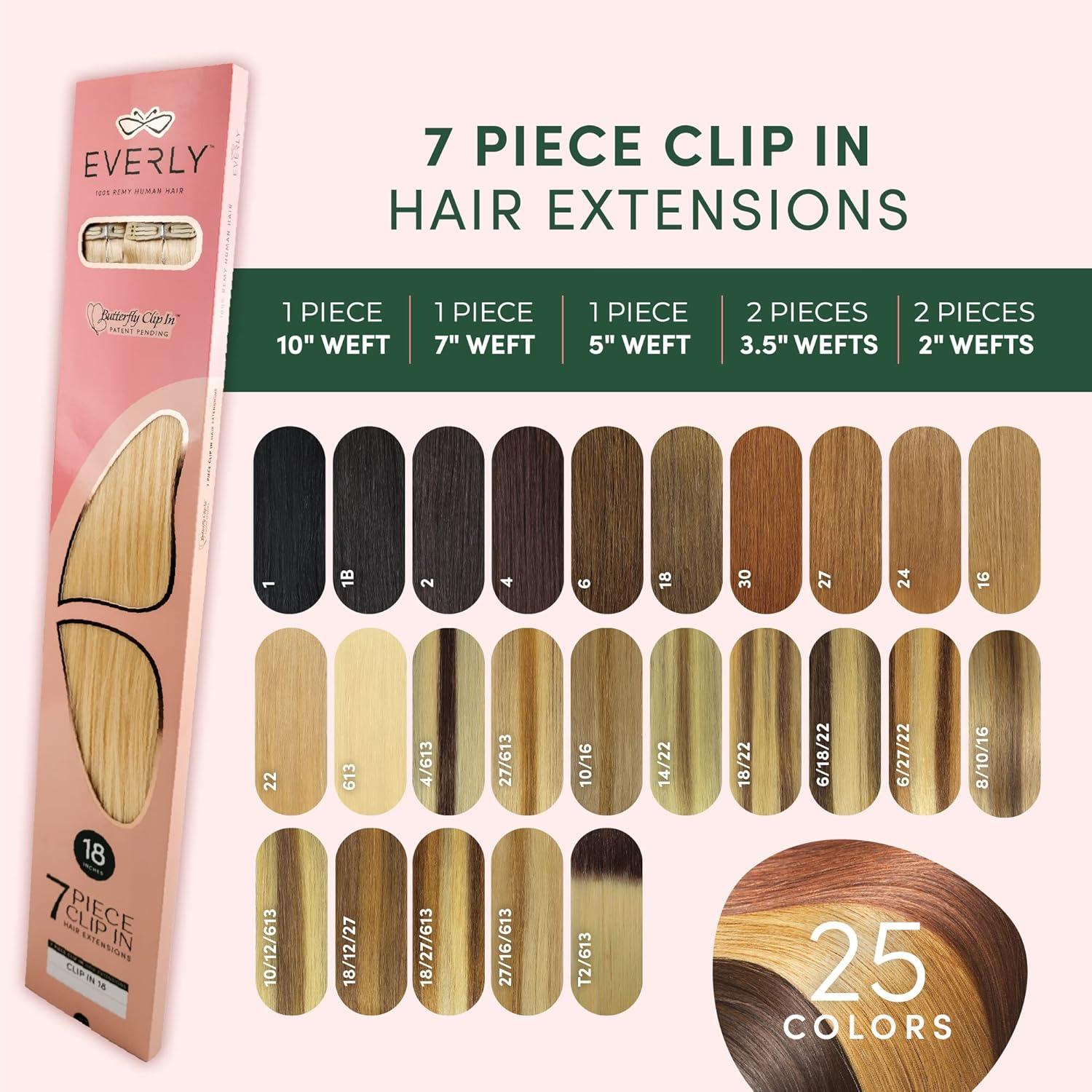 imageSensationnel Everly Clip in straight 7 piece Remy human hair seamless silicone weft with butterfly technology 22 Inch 18221422