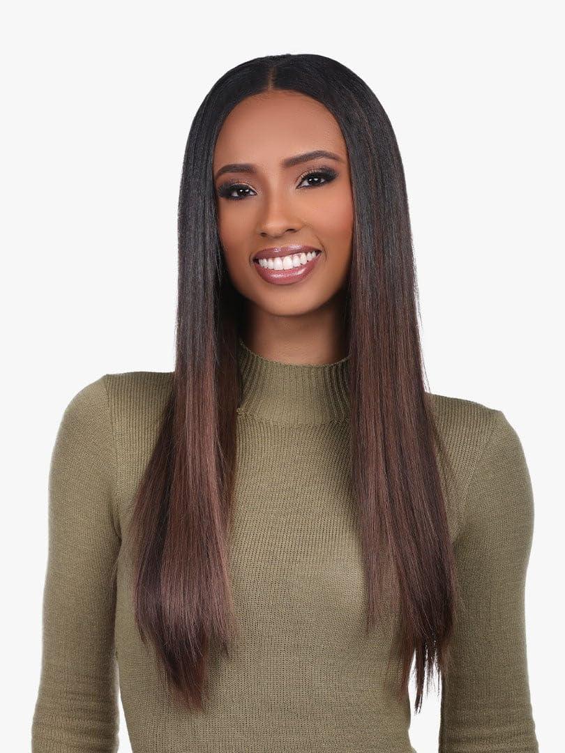 imageSensationnel Everly Clip in straight 7 piece Remy human hair seamless silicone weft with butterfly technology 22 Inch 18226