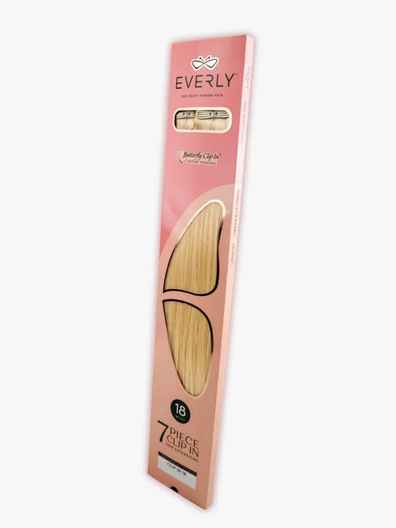imageSensationnel Everly Clip in straight 7 piece Remy human hair seamless silicone weft with butterfly technology 22 Inch 18226