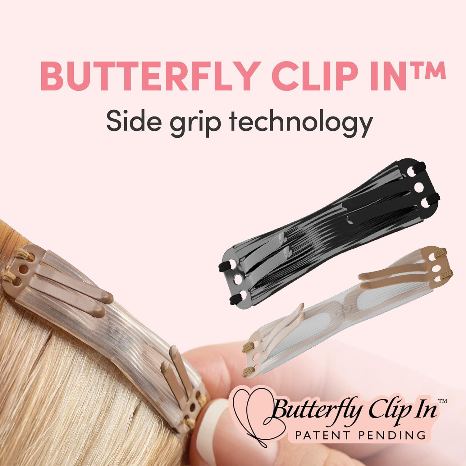 imageSensationnel Everly Clip in straight 7 piece Remy human hair seamless silicone weft with butterfly technology 22 Inch 182261822