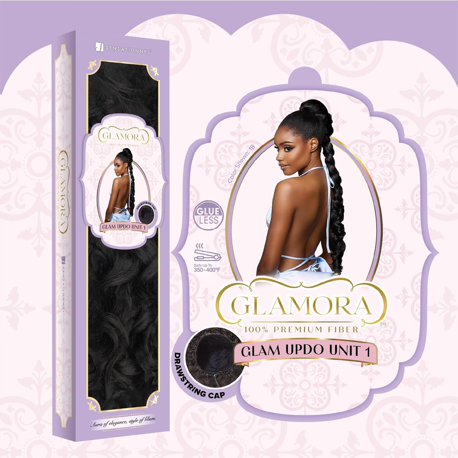 imageSensationnel Glamora Glam Updo Hairpiece Unit 1 Ready to Wear Synthetic with Adjustable Drawstring Cap 1 JETBLACK1 JETBLACK
