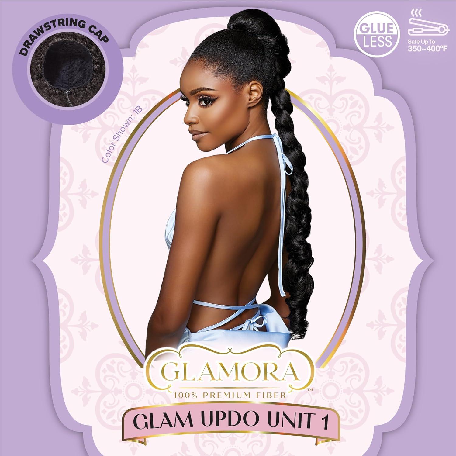 imageSensationnel Glamora Glam Updo Hairpiece Unit 1 Ready to Wear Synthetic with Adjustable Drawstring Cap 1 JETBLACK1 JETBLACK