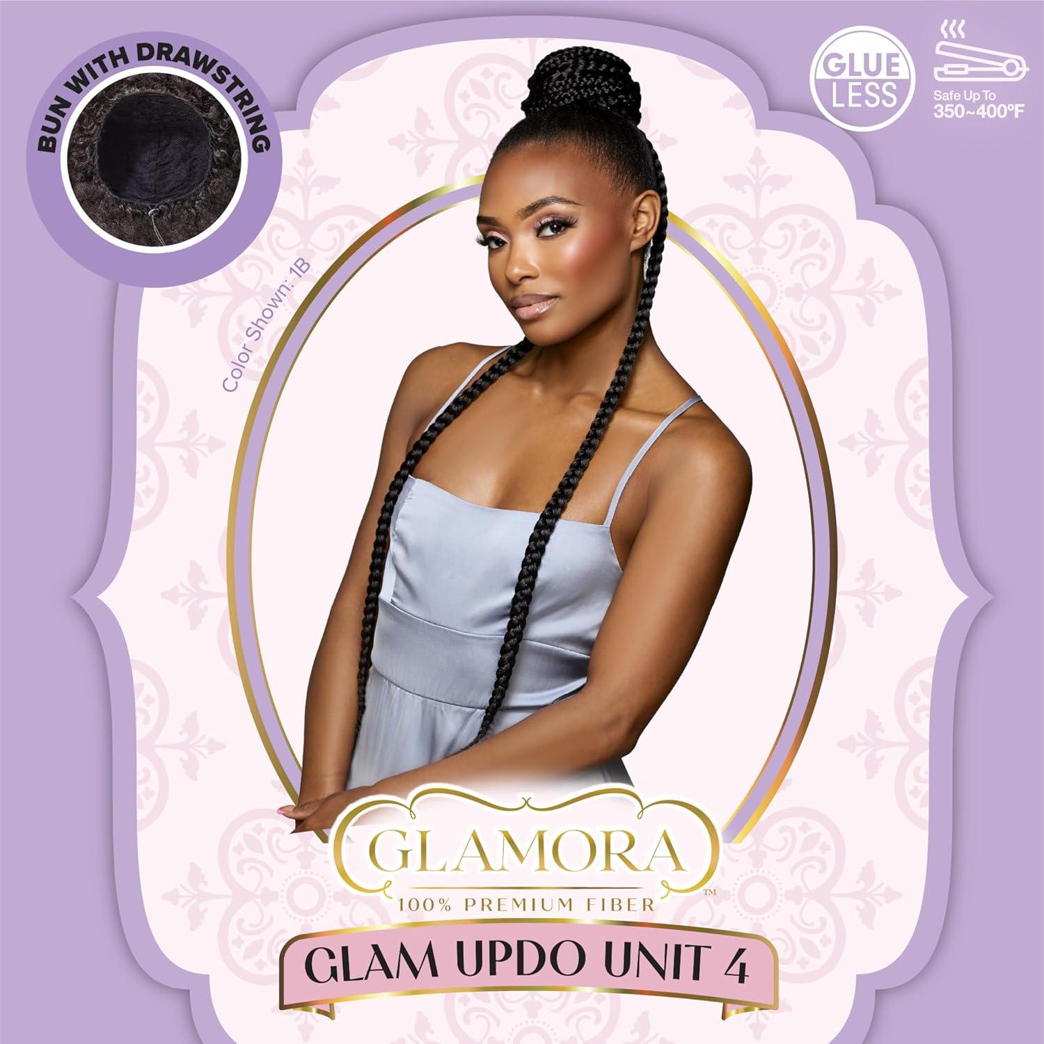 imageSensationnel Glamora Glam Updo Hairpiece Unit 4 Ready to Wear Synthetic Bun with Adjustable Drawstring Cap 1 JETBLACK2 DARKBROWN