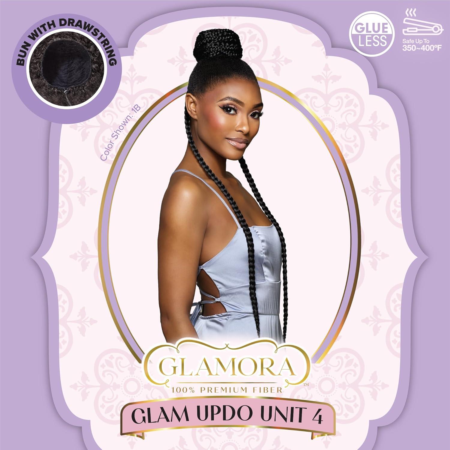 imageSensationnel Glamora Glam Updo Hairpiece Unit 4 Ready to Wear Synthetic Bun with Adjustable Drawstring Cap 1 JETBLACK2 DARKBROWN
