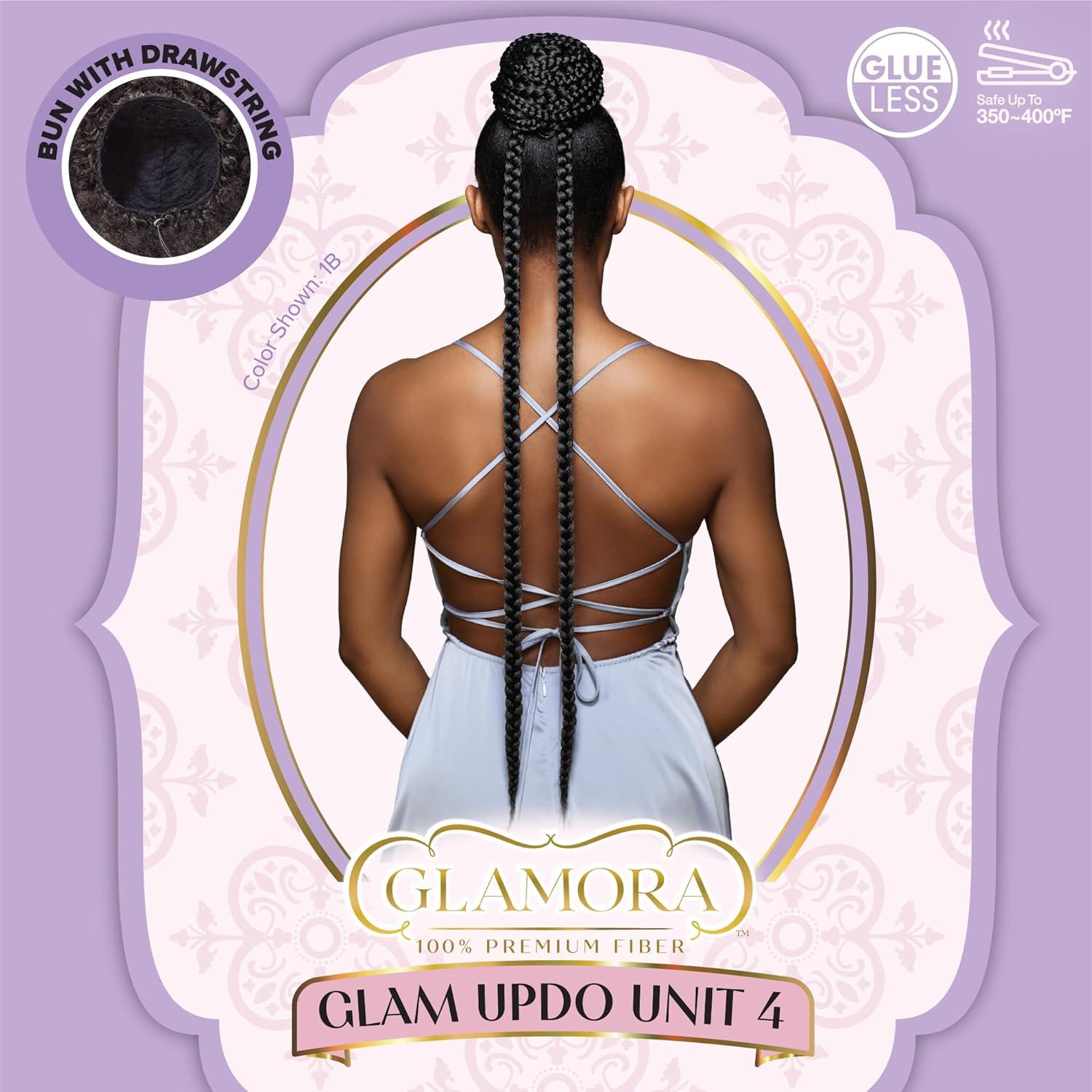 imageSensationnel Glamora Glam Updo Hairpiece Unit 4 Ready to Wear Synthetic Bun with Adjustable Drawstring Cap 1 JETBLACK2 DARKBROWN