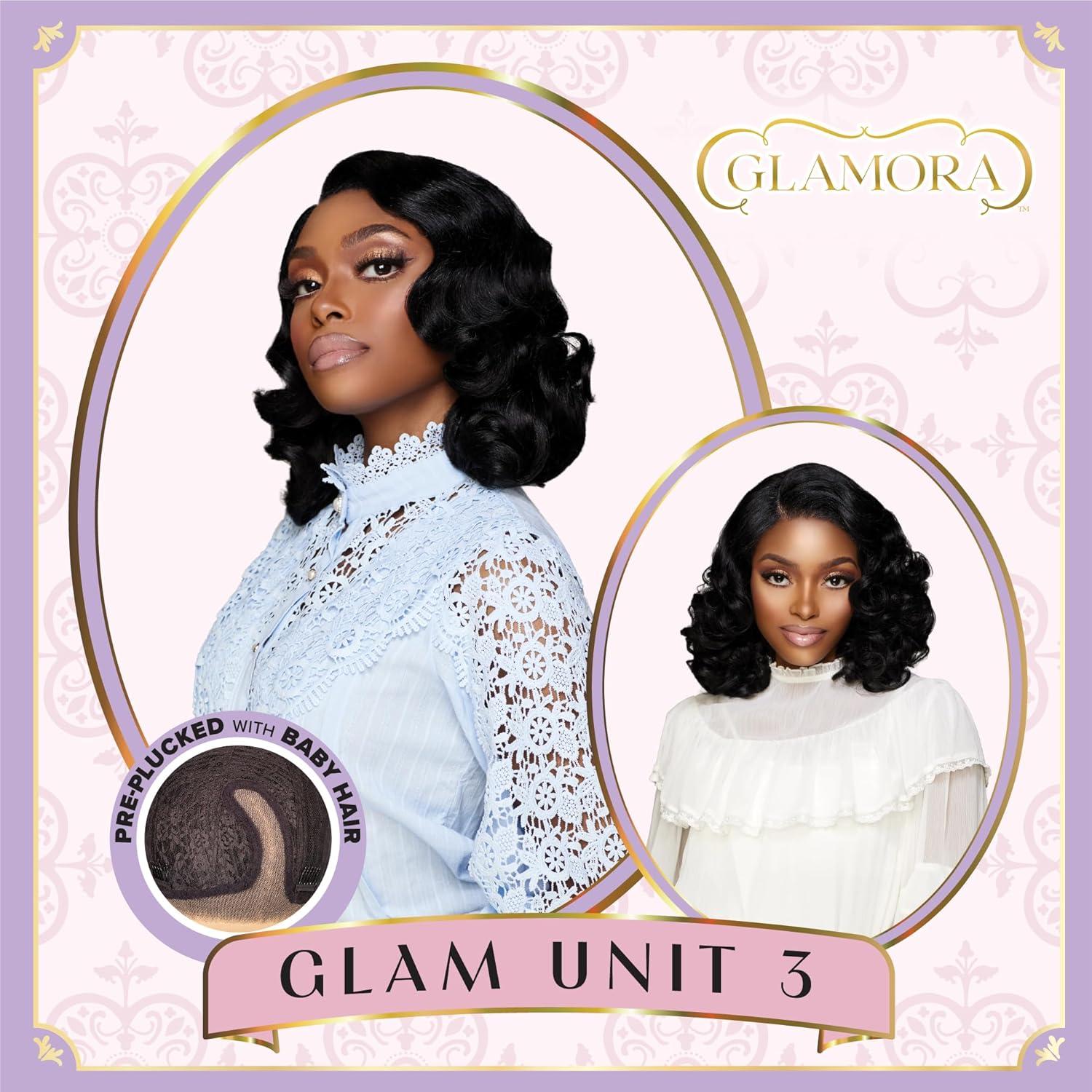 imageSensationnel Glamora Lace Front Wig Glam Unit 3 Glueless 13x4 Laceparting Ready to Wear Synthetic Preplucked Hairline BALAYAGEMOCHA2 DARKBROWN