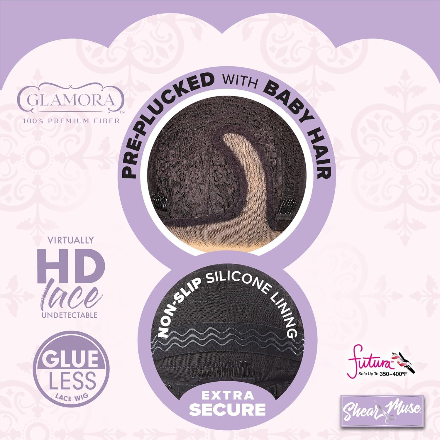 imageSensationnel Glamora Lace Front Wig Glam Unit 3 Glueless 13x4 Laceparting Ready to Wear Synthetic Preplucked Hairline BALAYAGEMOCHA2 DARKBROWN