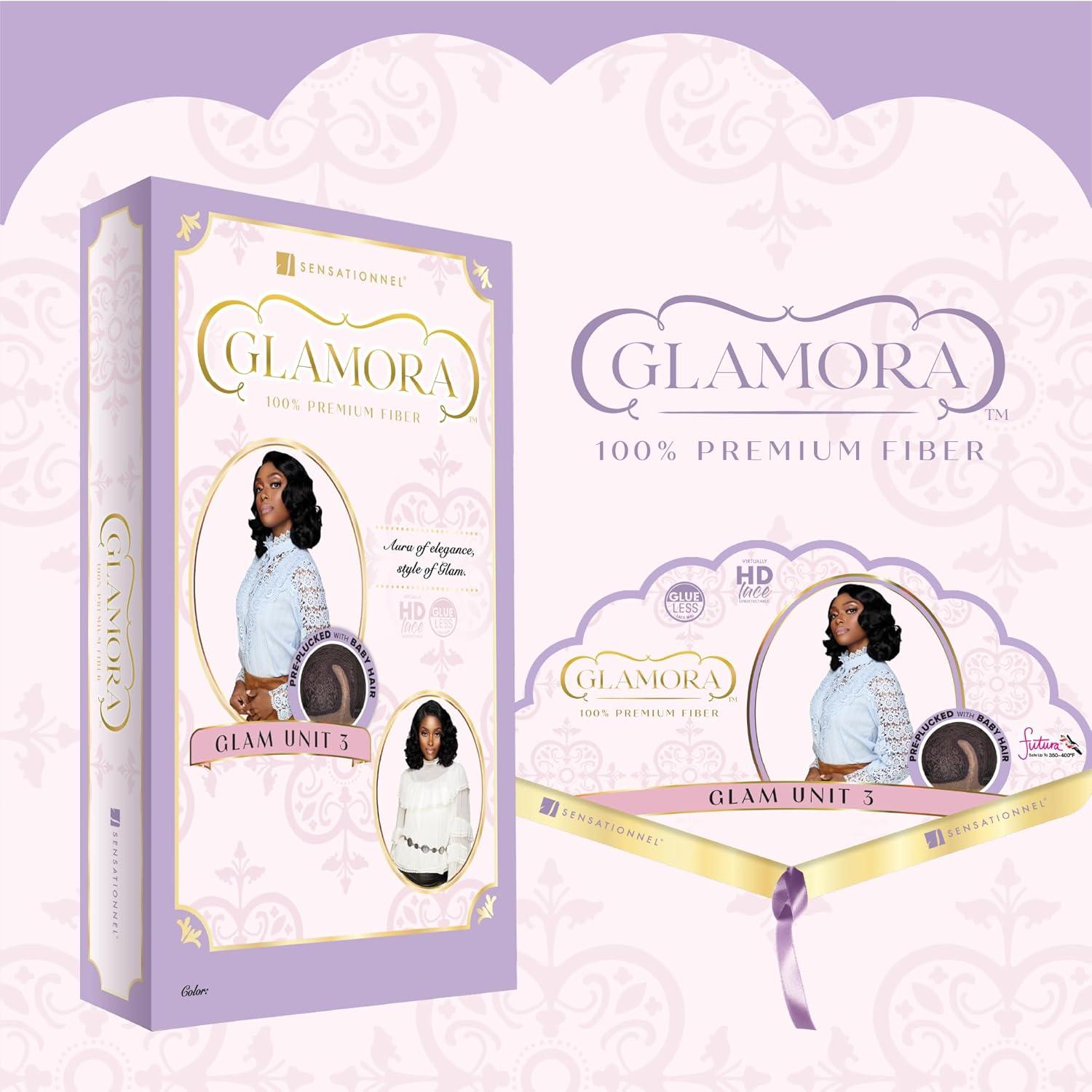 imageSensationnel Glamora Lace Front Wig Glam Unit 3 Glueless 13x4 Laceparting Ready to Wear Synthetic Preplucked Hairline BALAYAGEMOCHABALAYAGEMOCHA