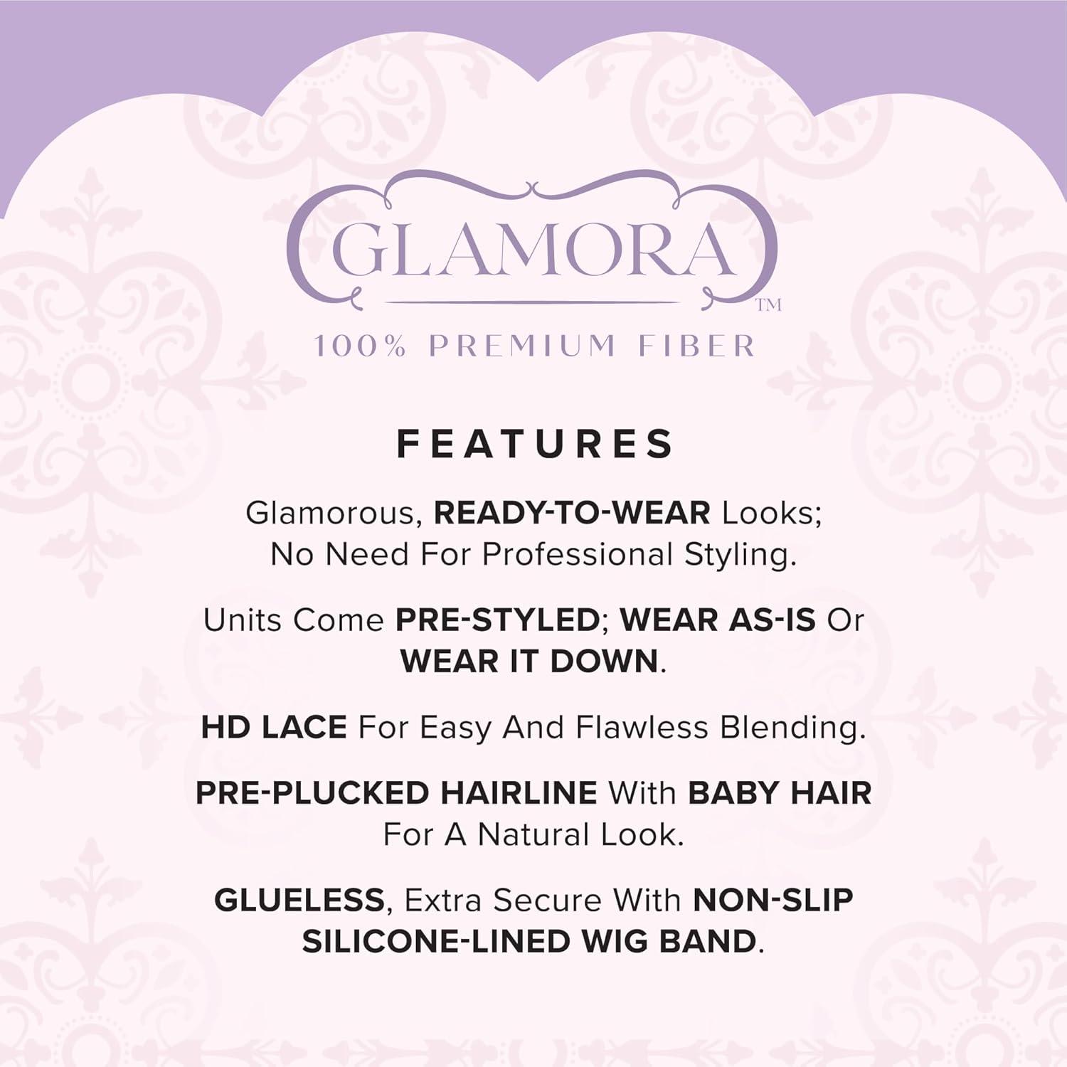 imageSensationnel Glamora Lace Front Wig Glam Unit 4 Glueless 13x4 Laceparting Ready to Wear Synthetic Preplucked Hairline BALAYAGEGOLD1B OFFBLACK