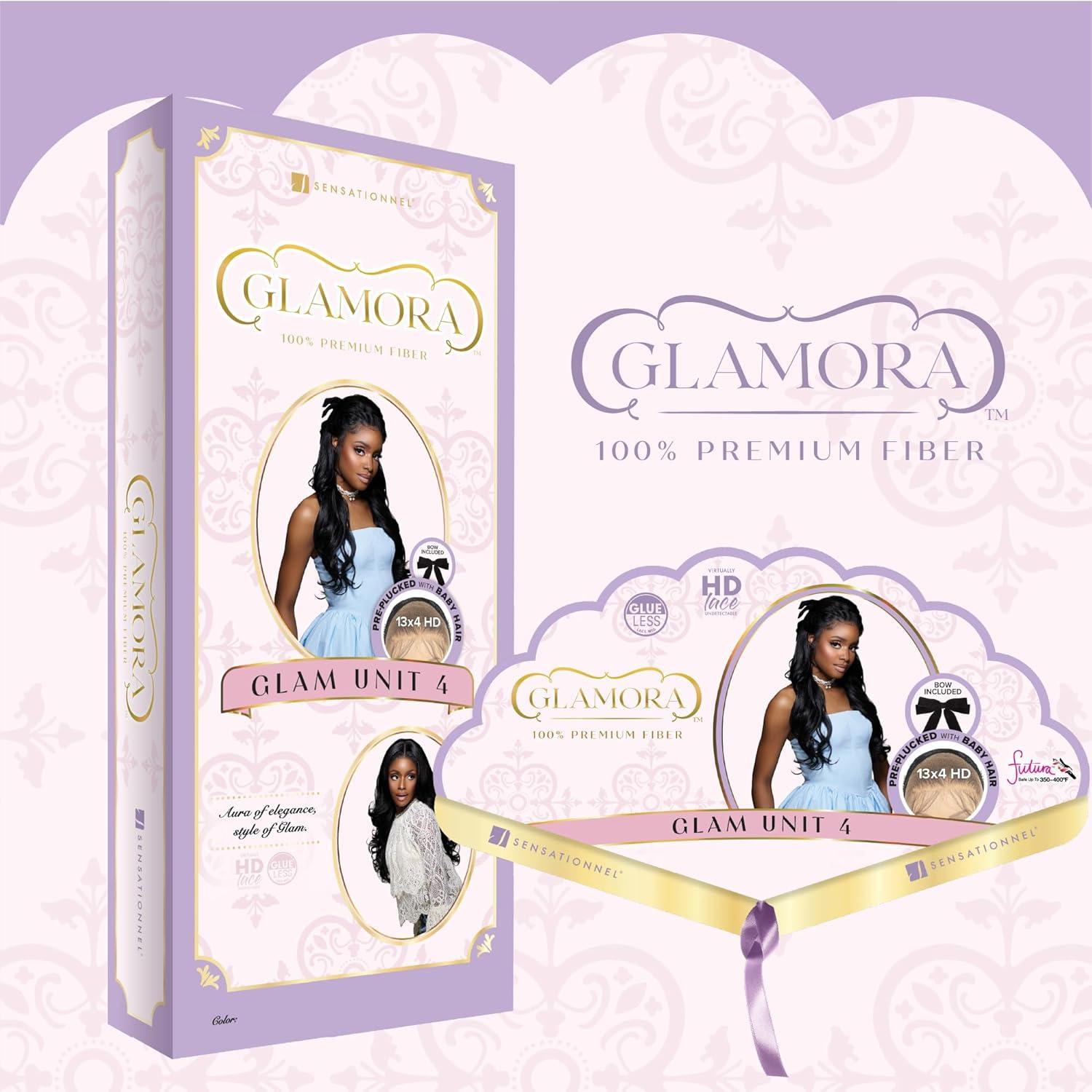 imageSensationnel Glamora Lace Front Wig Glam Unit 4 Glueless 13x4 Laceparting Ready to Wear Synthetic Preplucked Hairline BALAYAGEGOLDBALAYAGECHOCOLATE