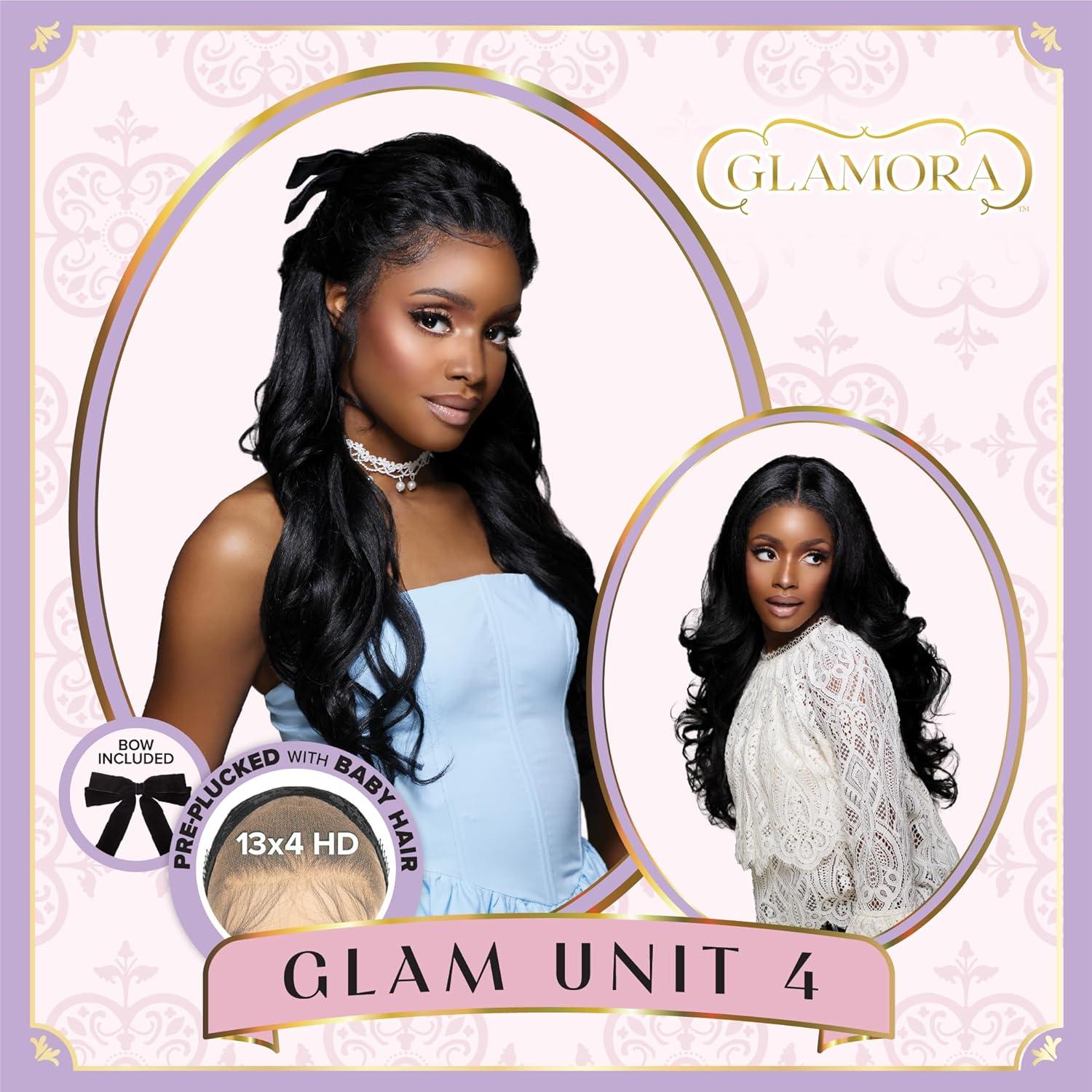 imageSensationnel Glamora Lace Front Wig Glam Unit 4 Glueless 13x4 Laceparting Ready to Wear Synthetic Preplucked Hairline BALAYAGEGOLDBALAYAGEMOCHA
