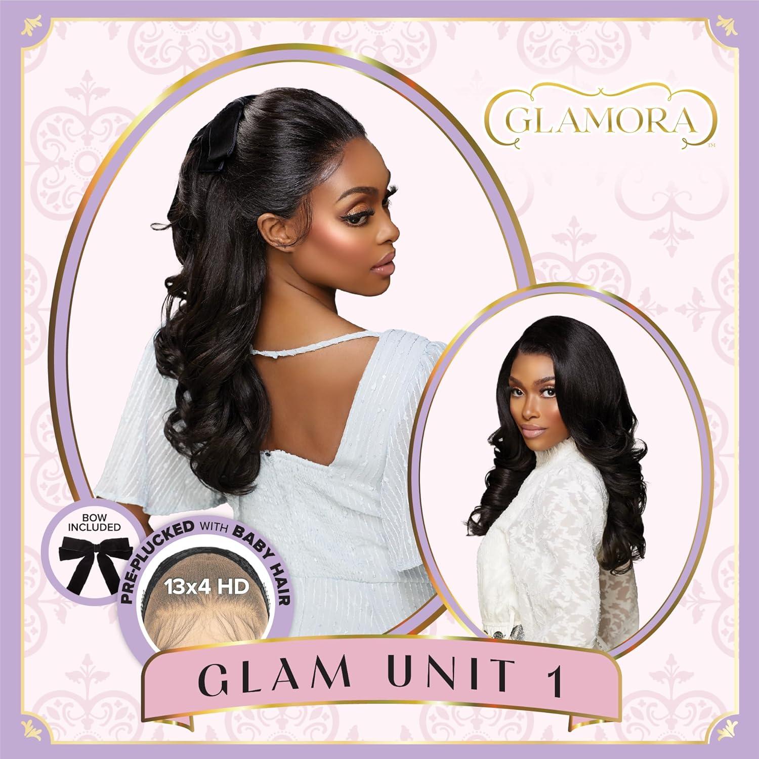 imageSensationnel Glamora Lace Front Wigs Glam Unit 1 13x4 Laceparting Ready to Wear Synthetic Preplucked Hairline Glueless Lacefront BALAYAGEMOCHA1B OFFBLACK