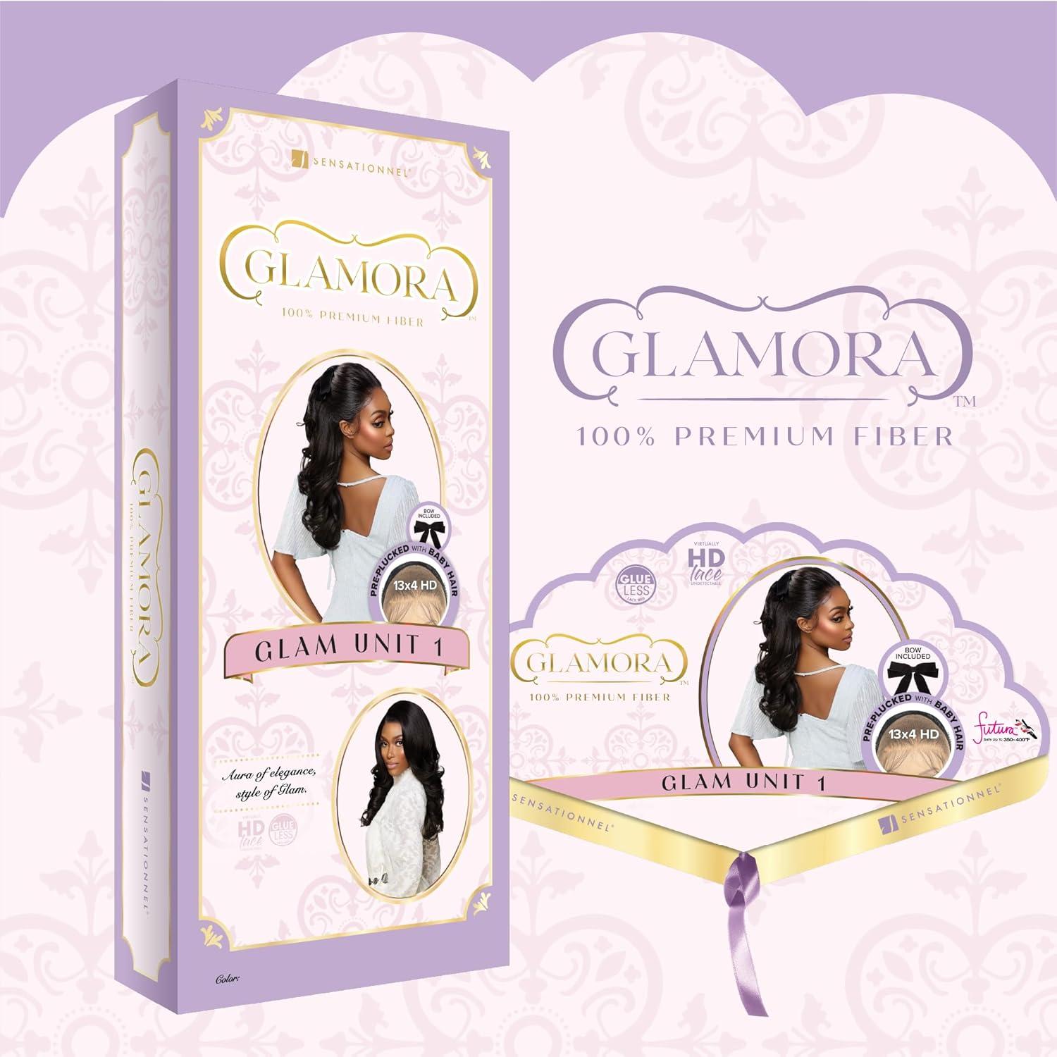 imageSensationnel Glamora Lace Front Wigs Glam Unit 1 13x4 Laceparting Ready to Wear Synthetic Preplucked Hairline Glueless Lacefront BALAYAGEMOCHA1B OFFBLACK