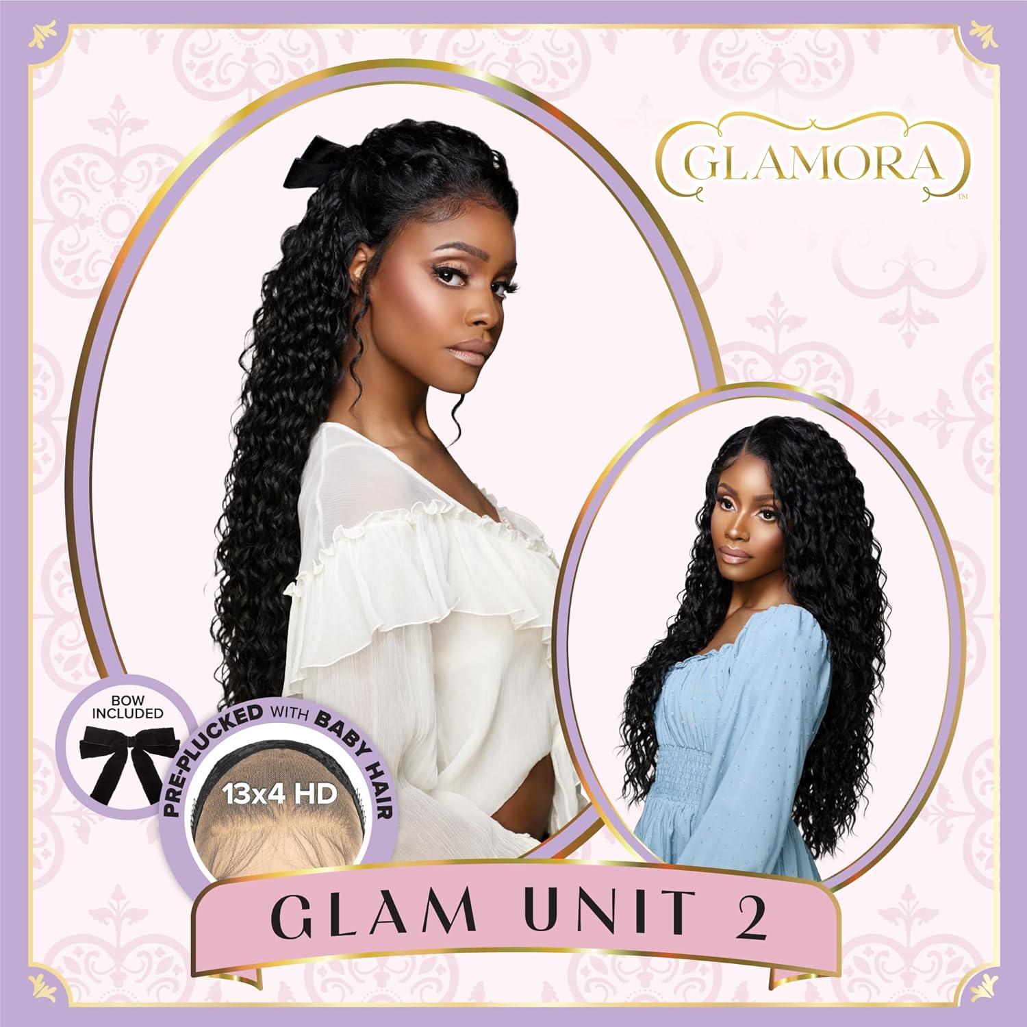 imageSensationnel Glamora Lace Front Wigs Glam Unit 2 13x4 Laceparting Ready to Wear Synthetic Preplucked Hairline Glueless Lacefront BALAYAGEMOCHA2 DARKBROWN