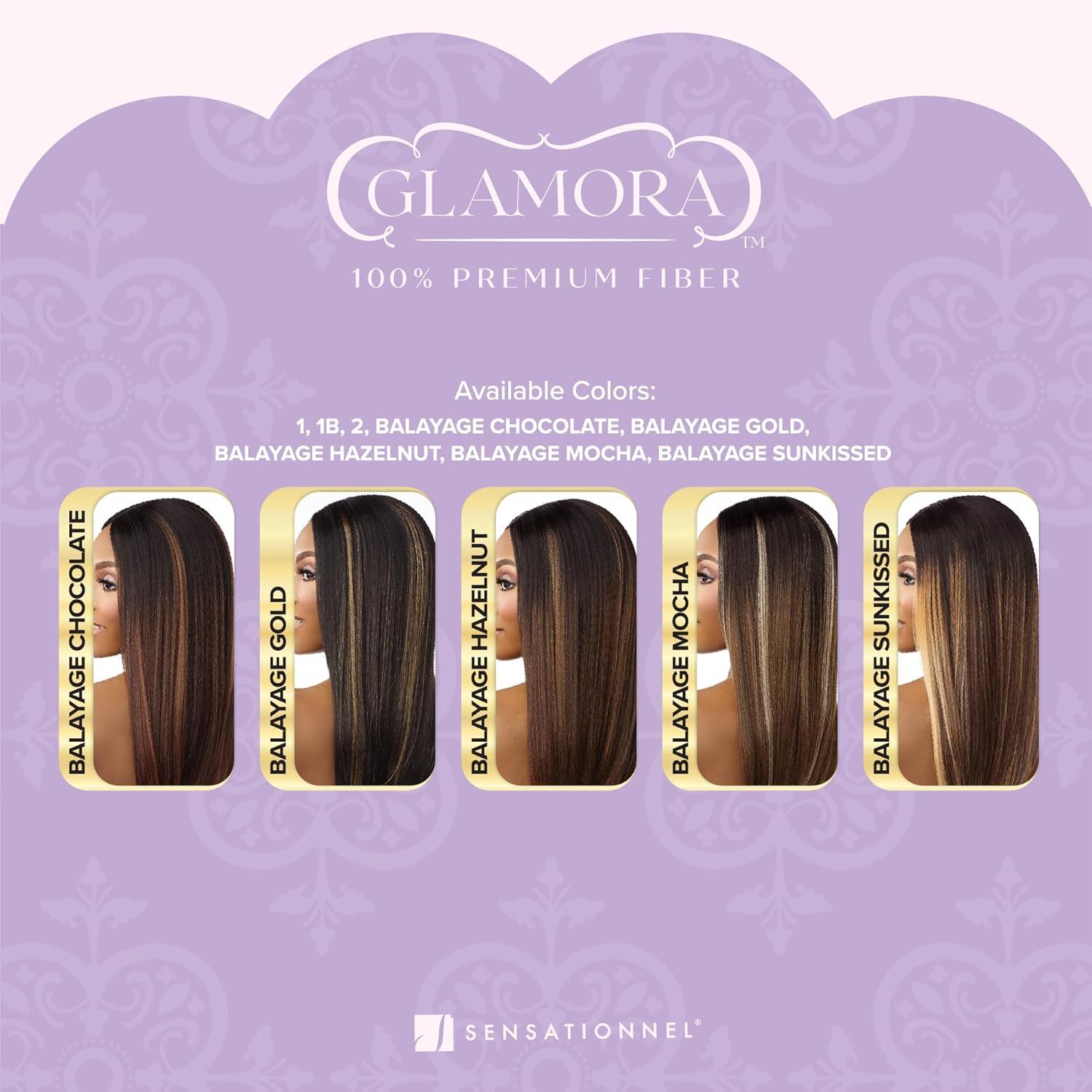 imageSensationnel Glamora Lace Front Wigs Glam Unit 2 13x4 Laceparting Ready to Wear Synthetic Preplucked Hairline Glueless Lacefront BALAYAGEMOCHA2 DARKBROWN