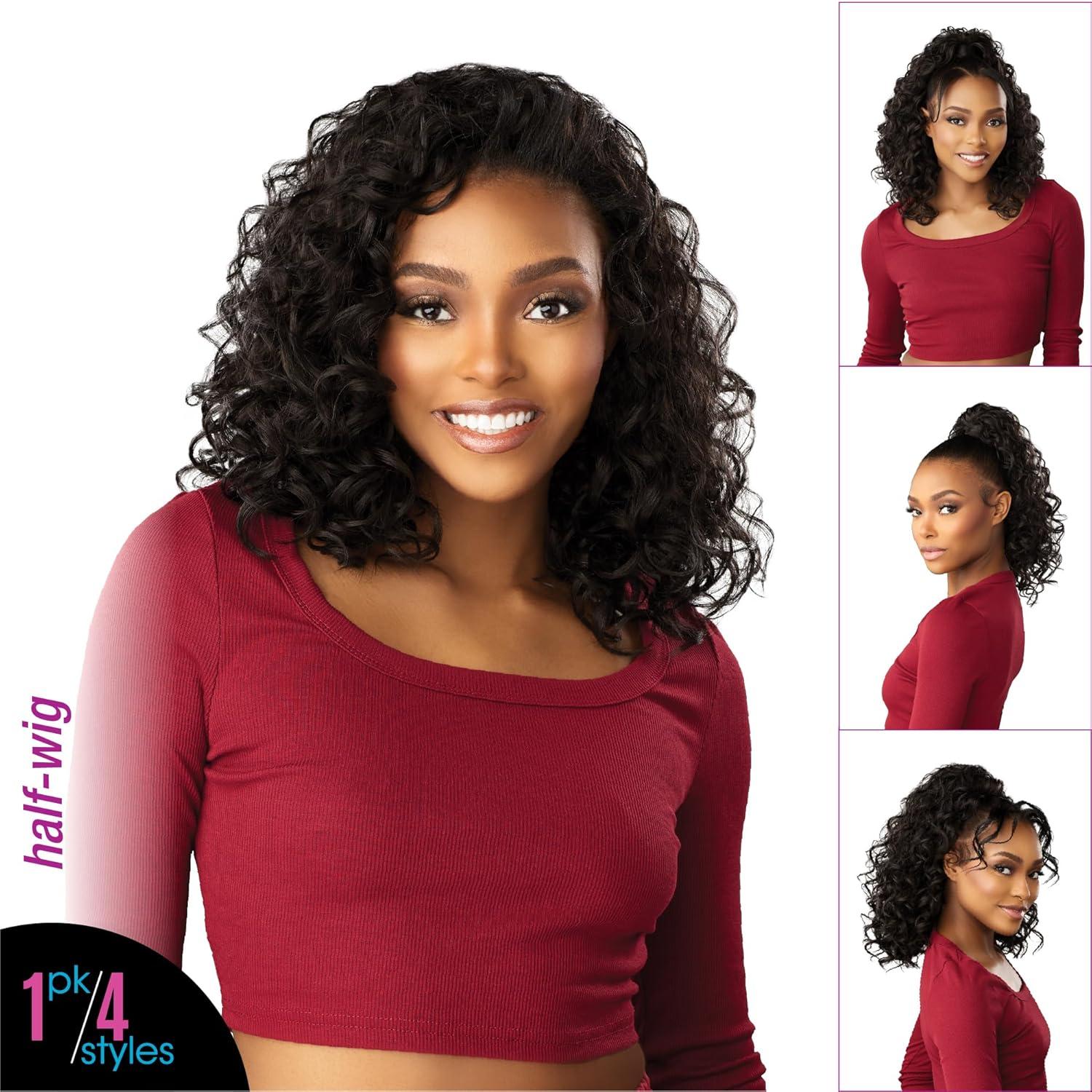 imageSensationnel Instant Updown Halfwig Pony Iud 25 4 Style in 1 Half Wig And Pony Drawstring 1 JETBLACK2 DARKBROWN