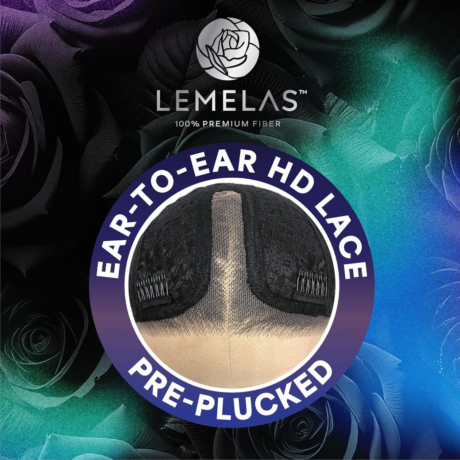imageSensationnel Lemelas Lace Wig Lucina 5 Inch Deep Parting Glueless Ear to Ear Synthetic with Natural Density Preplucked Hairline ASTRALBLACKWINTERBREEZE