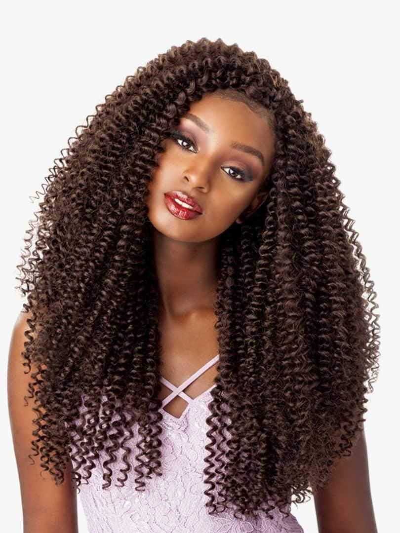imageSensationnel Lulutress Crochet Braiding Hair Water Wave 18 Inch Fully Folded Diy All Kanekalon Synthetic Locs Twists 1 JETBLACK4 MEDBROWN
