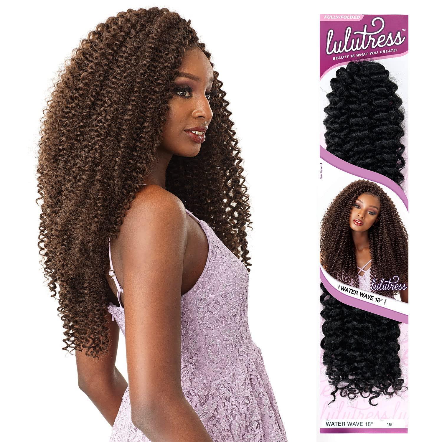 imageSensationnel Lulutress Crochet Braiding Hair Water Wave 18 Inch Fully Folded Diy All Kanekalon Synthetic Locs Twists 1 JETBLACK613 BLONDE