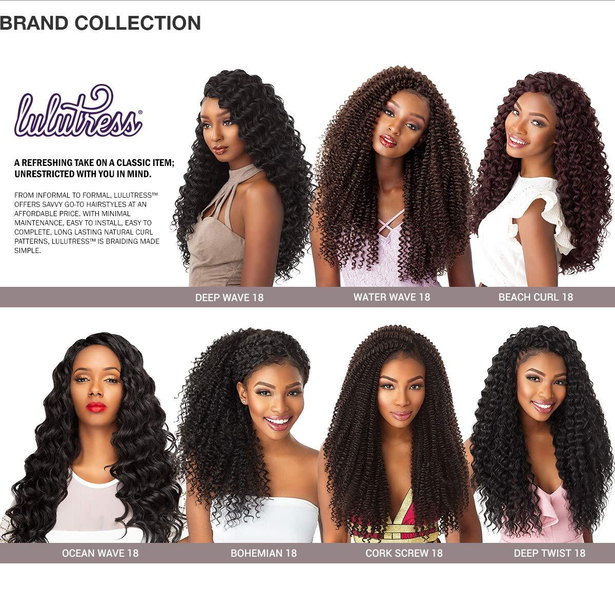 imageSensationnel Lulutress Crochet Braiding Hair Water Wave 18 Inch Fully Folded Diy All Kanekalon Synthetic Locs Twists 1 JETBLACK613 BLONDE
