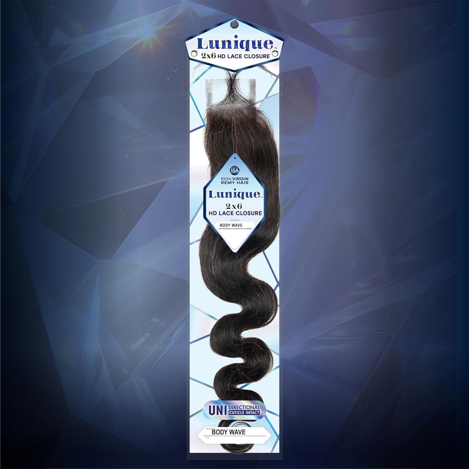 imageSensationnel Lunique 2x6 closure Body Wave HD lace 15A Remy Hair Extensions 12 inch NATURALNATURAL