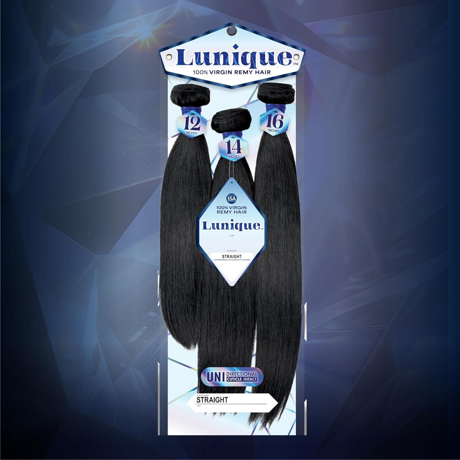 imageSensationnel Lunique Multi Weave Hair Straight 15A Remyhair 3 Bundle Layered Lengths for Weaving and Sew in Styles 10 12 14 inch NATURALNATURAL