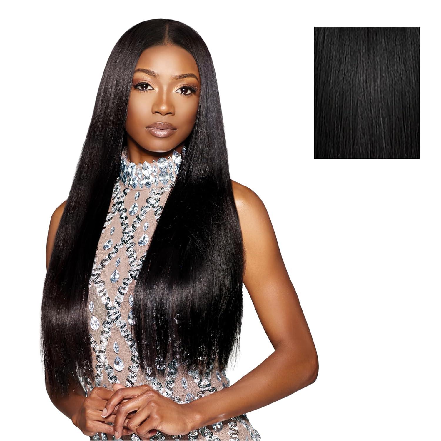imageSensationnel Lunique Multi Weave Hair Straight 15A Remyhair 3 Bundle Layered Lengths for Weaving and Sew in Styles 10 12 14 inch NATURALNATURALBLACK