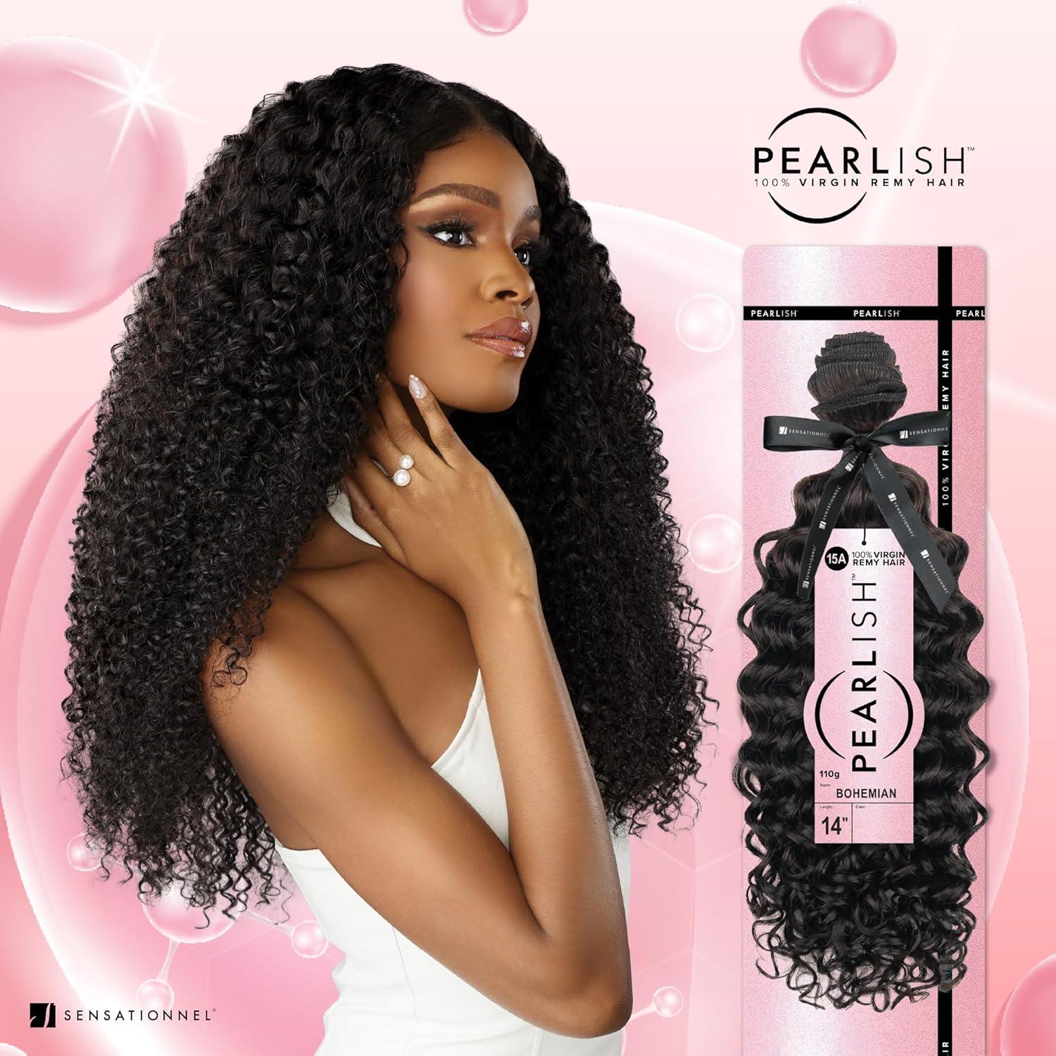 imageSensationnel Pearlish bundle human hair bohemian deep pearl conditioned 15a soft remy beauty supply sew in or glue on bundles 10 Inch NATURALNATURALBLACK