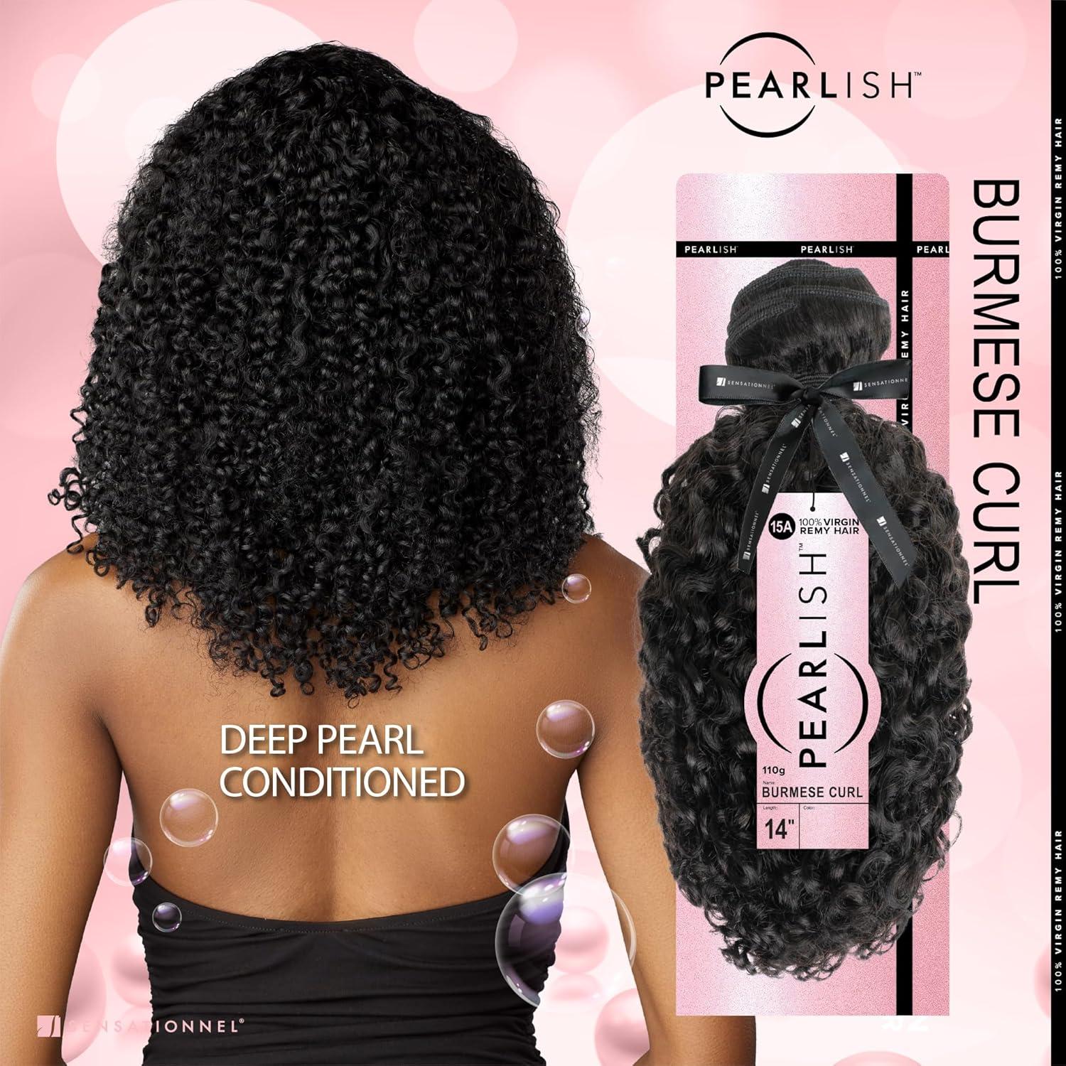 imageSensationnel Pearlish bundle human hair burmese curl deep pearl conditioned 15a soft remy beauty supply sew in or glue on bundles 10 inch NATURALNATURALBLACK
