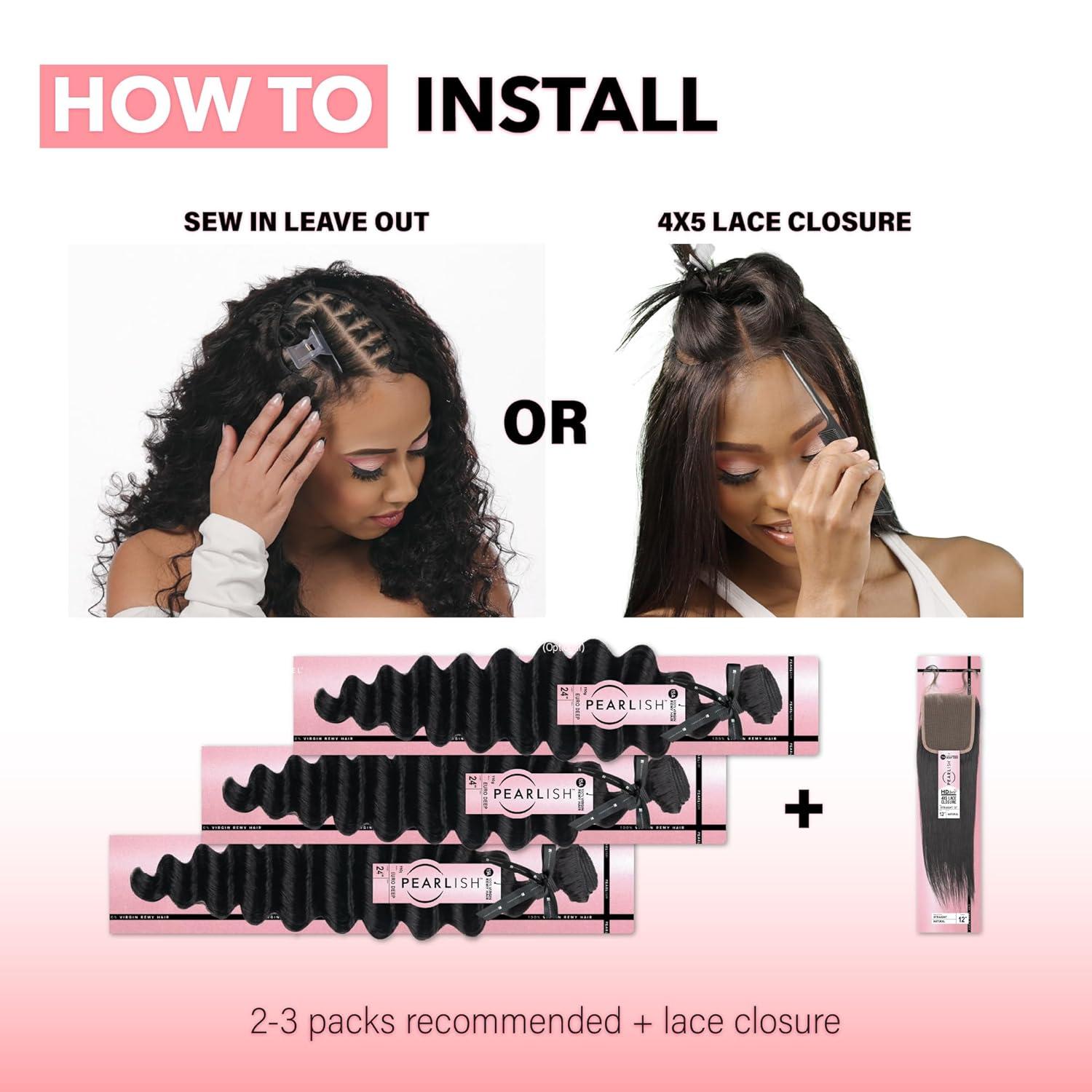 imageSensationnel Pearlish bundle human hair straight deep pearl conditioned 15a soft remy beauty supply sew in or glue on bundles 10 inch NATURALNATURAL