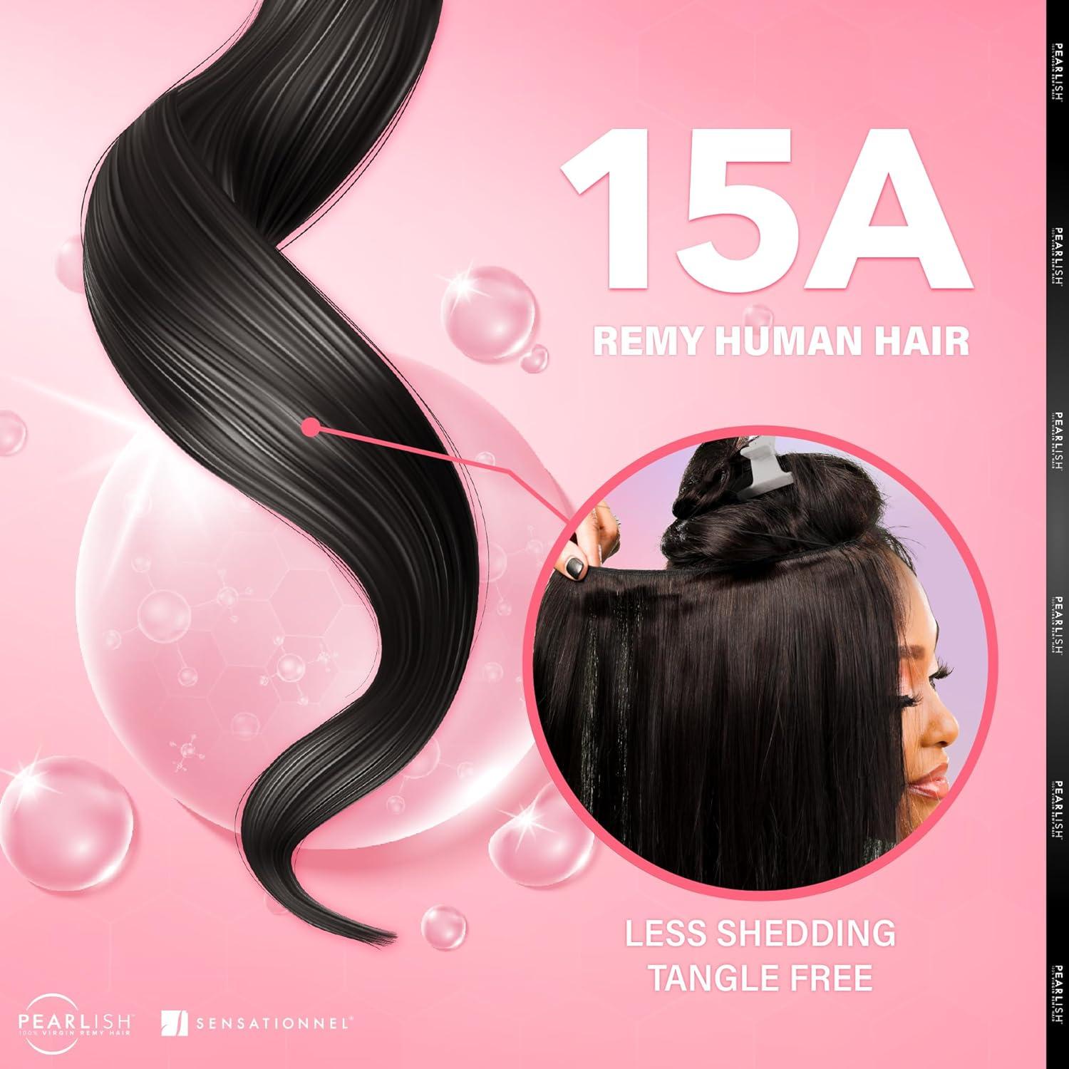 imageSensationnel Pearlish bundle human hair straight deep pearl conditioned 15a soft remy beauty supply sew in or glue on bundles 10 inch NATURALNATURALBLACK